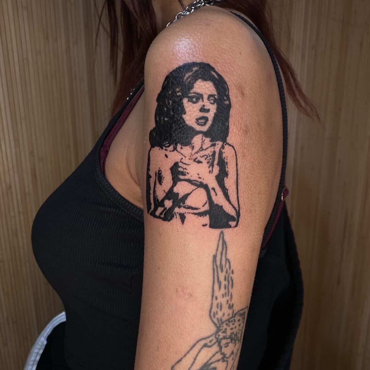 Tattoo by @spitfiregorltattoos — black_and_grey