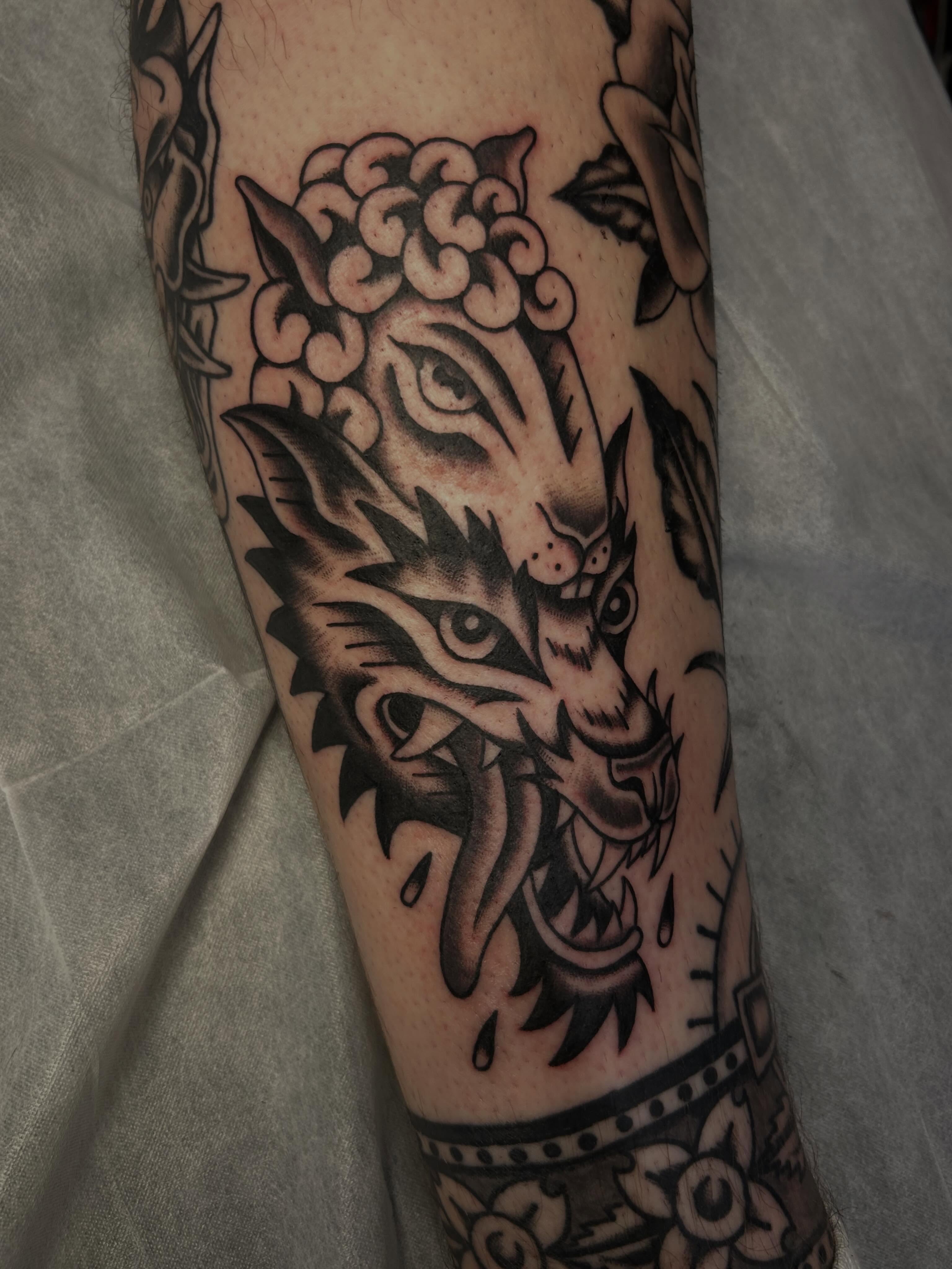 Tattoo by @morganmtattoo — black_and_grey