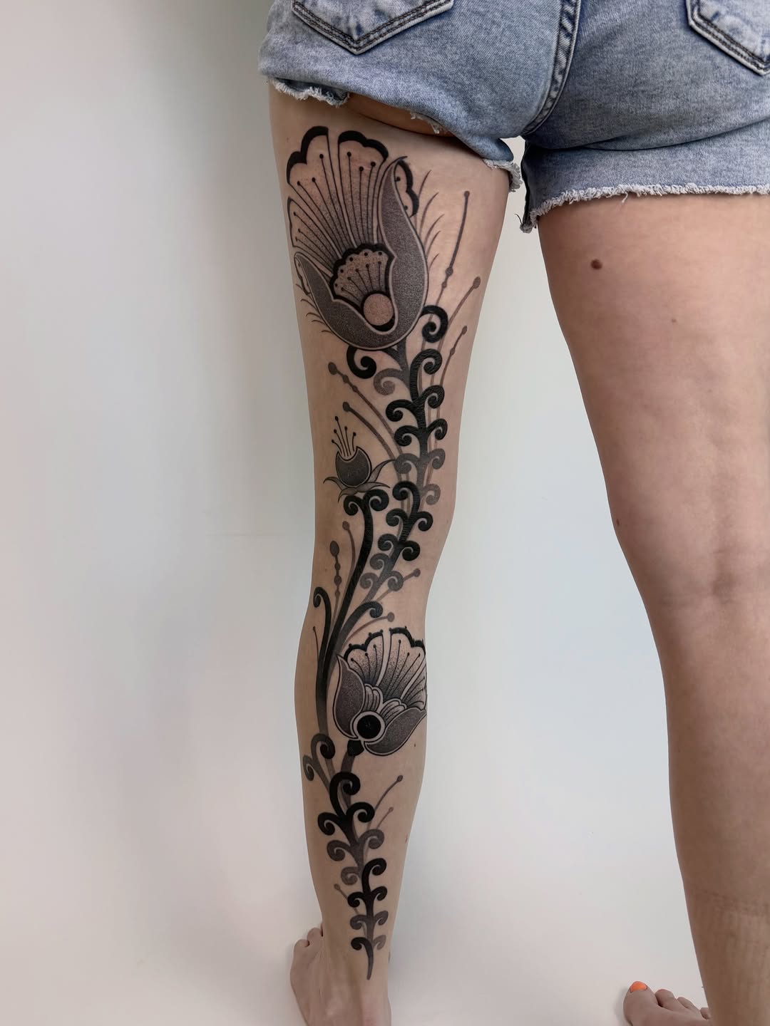 Tattoo by @jenaperrytattoos — black_and_grey, ornamental