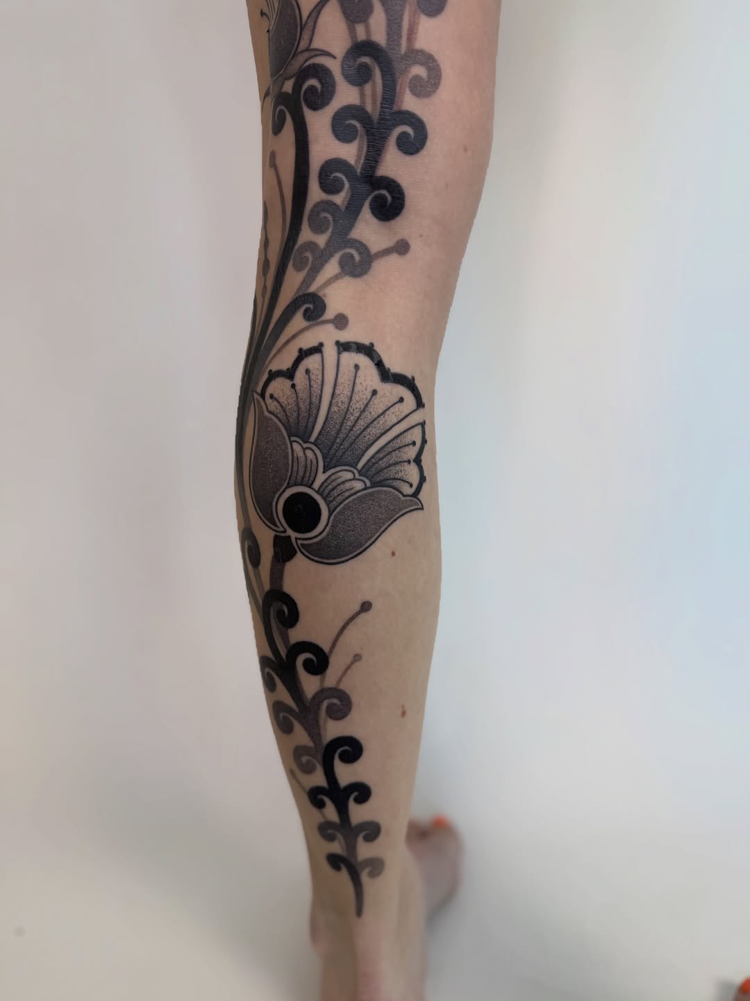 Tattoo by @jenaperrytattoos — black_and_grey, ornamental