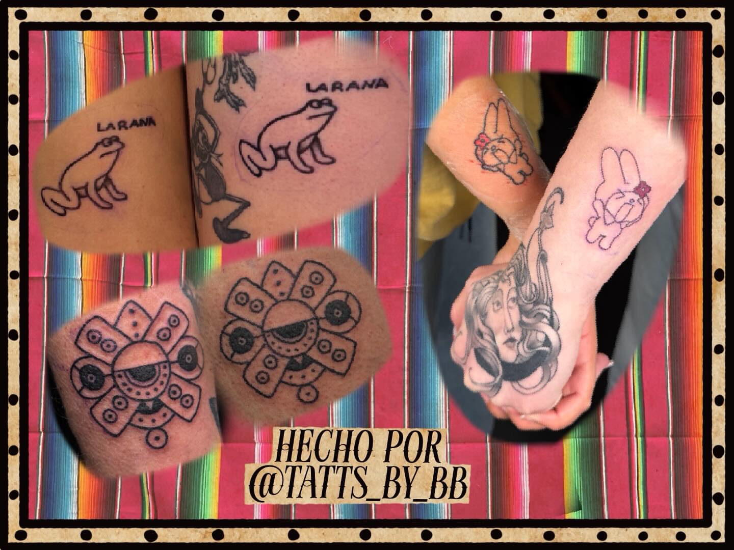 Frogs and flowers geometric tattoo on the forearm by Tatts By Bryan B 🇲🇽 - SLC