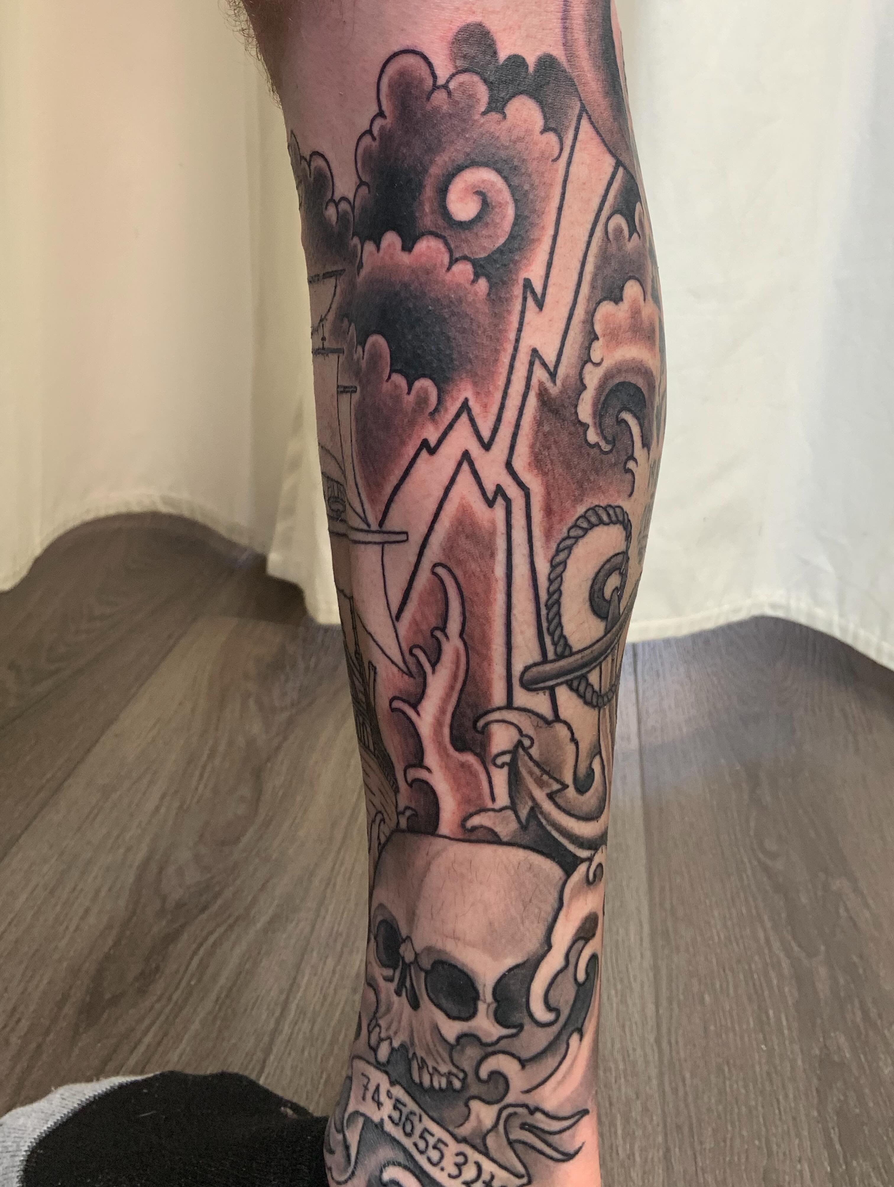 Tattoo by @tattoosbycourt β american_traditional, black_and_grey