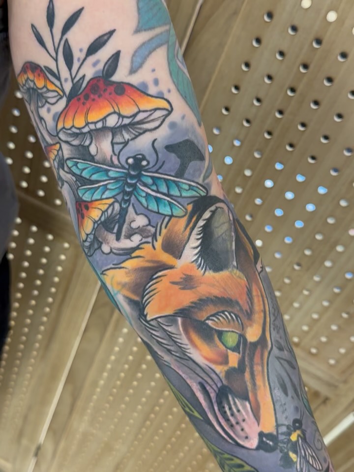 Fox realism tattoo on the forearm by Vincent Merys
