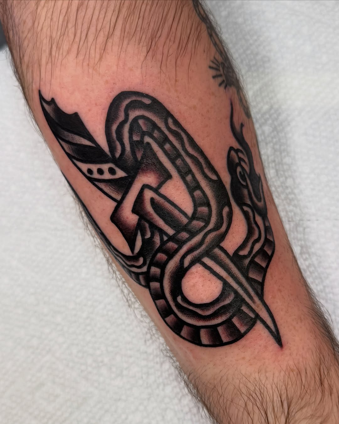 Tattoo by @cullenbleserquinn — american_traditional, black_and_grey