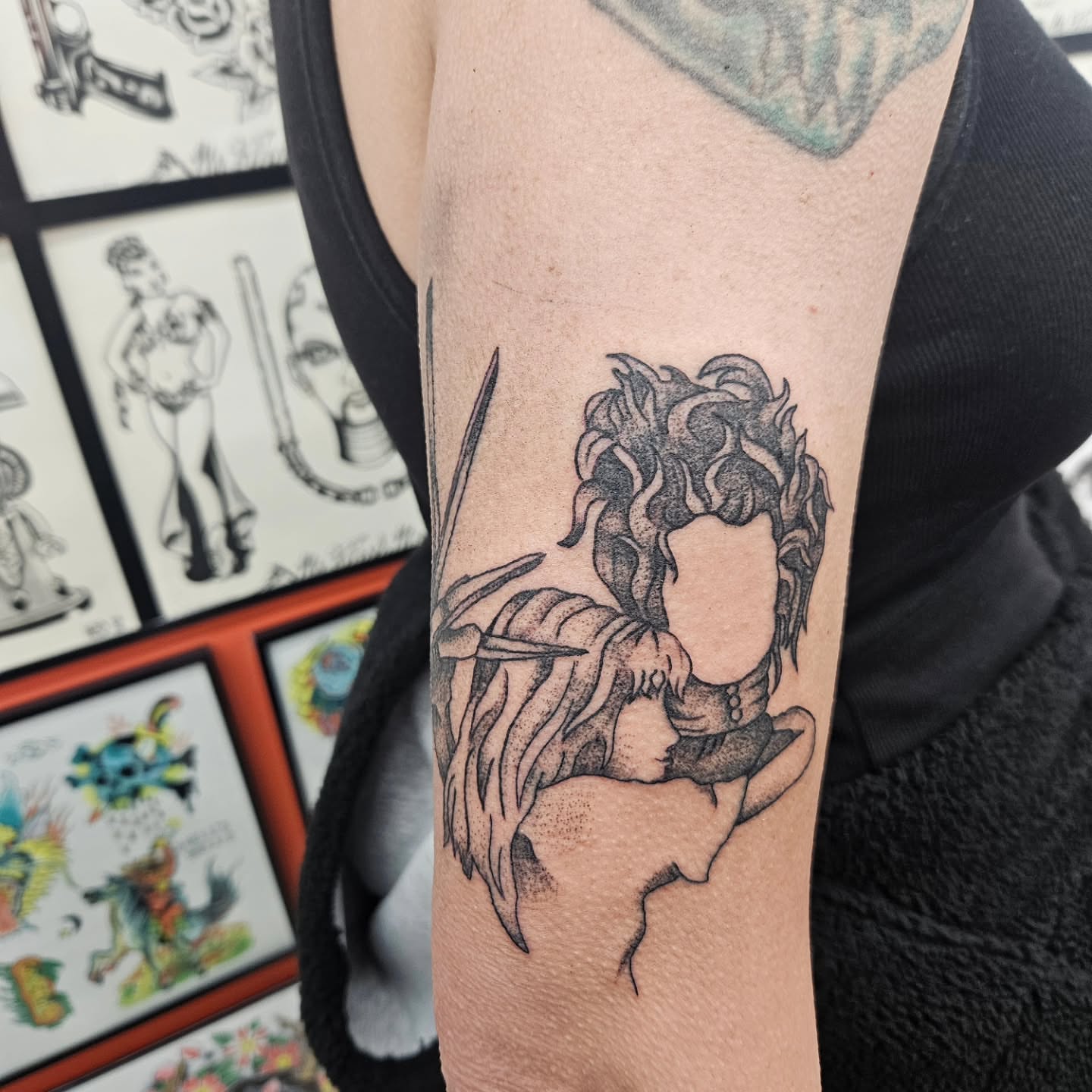Medusa dotwork tattoo on the forearm by MK Stevens - Greeley Based Tattoo Artist