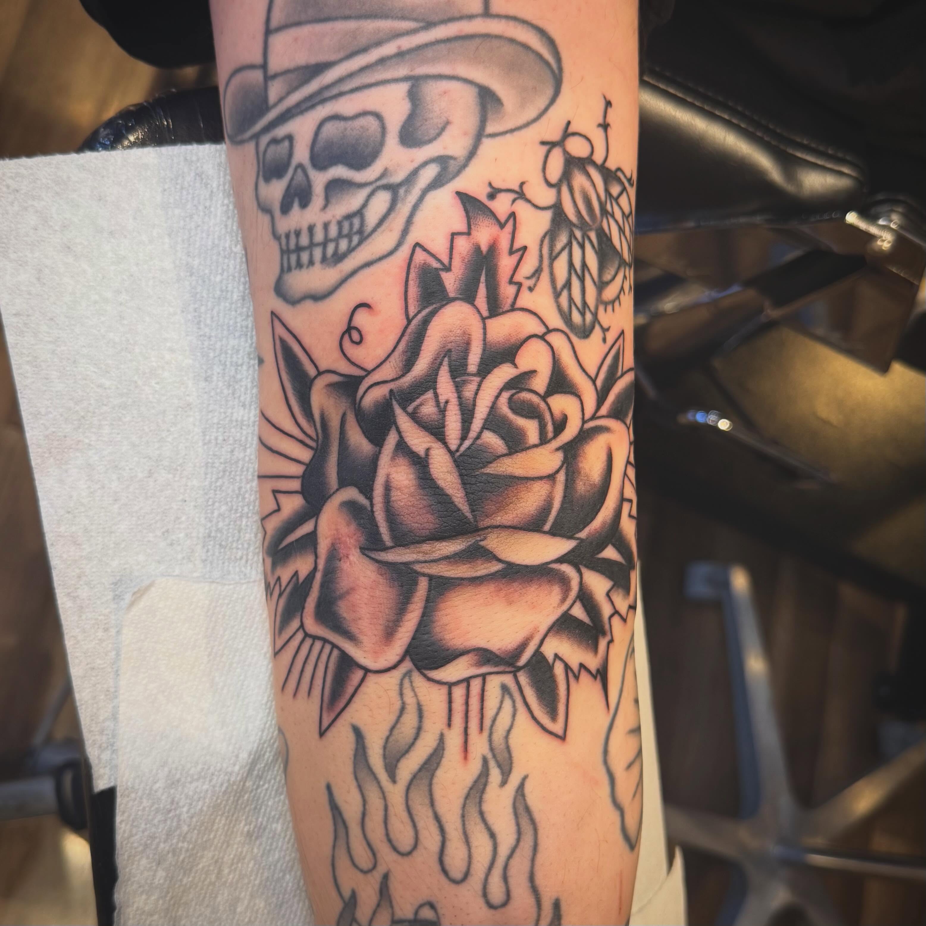 Tattoo by @jordytattsyou — american_traditional, black_and_grey