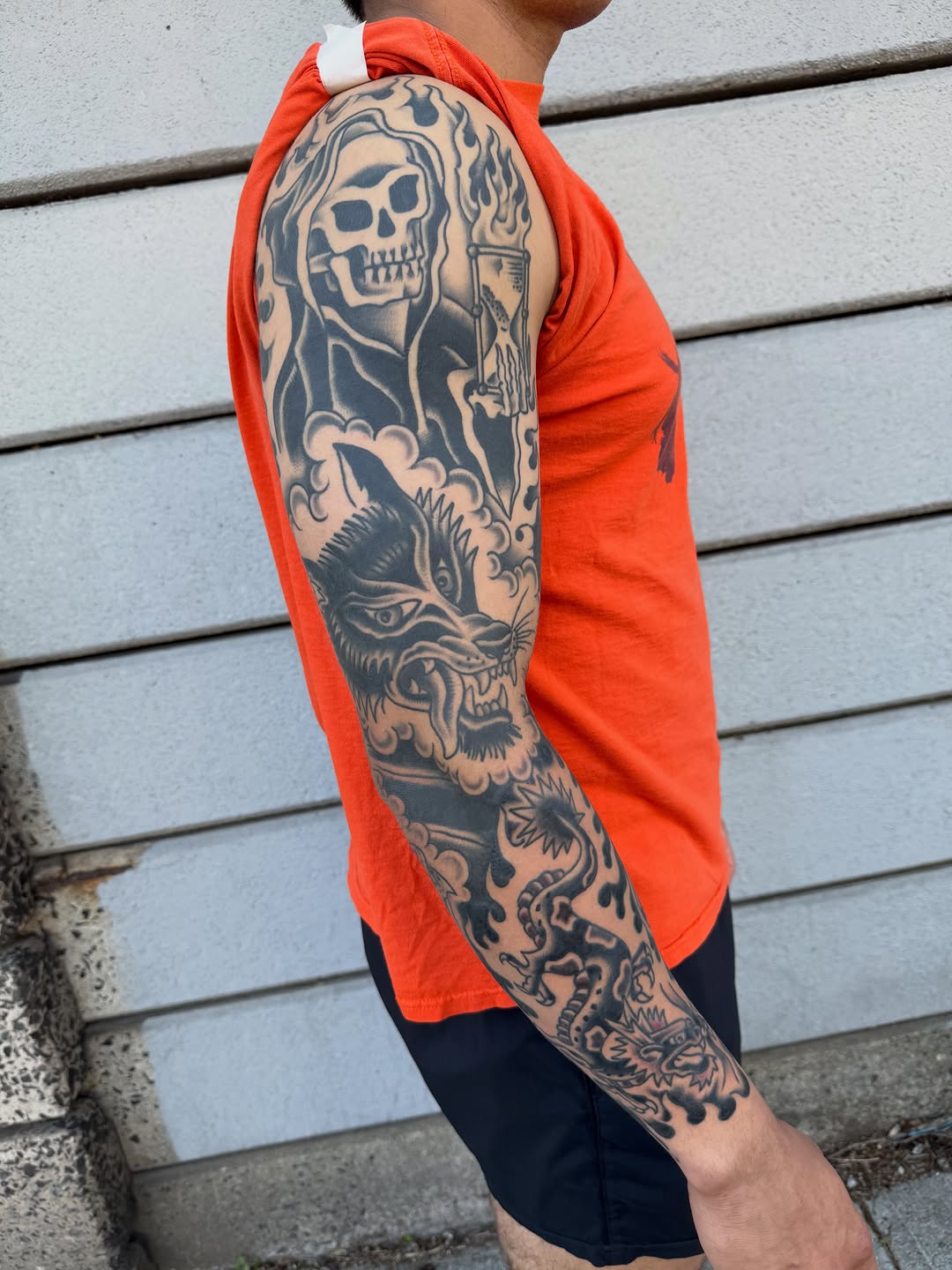 Tattoo by @mikedunntattoo — american_traditional, black_and_grey