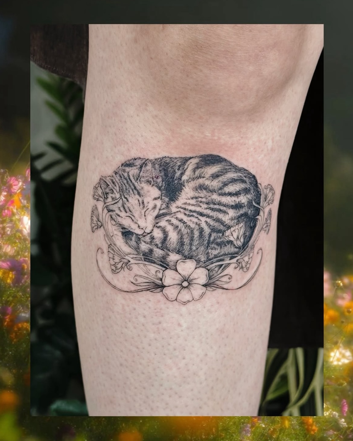 Sleeping cat realism tattoo on the forearm by 𝗠𝗶𝗱𝗻𝗶𝗴𝗵𝘁 〰️ 𝕄𝕠𝕠𝕟𝕝𝕚𝕘𝕙𝕥
