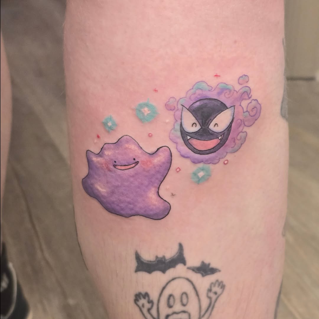 Ghosts dotwork tattoo on the forearm by Val Sanchez