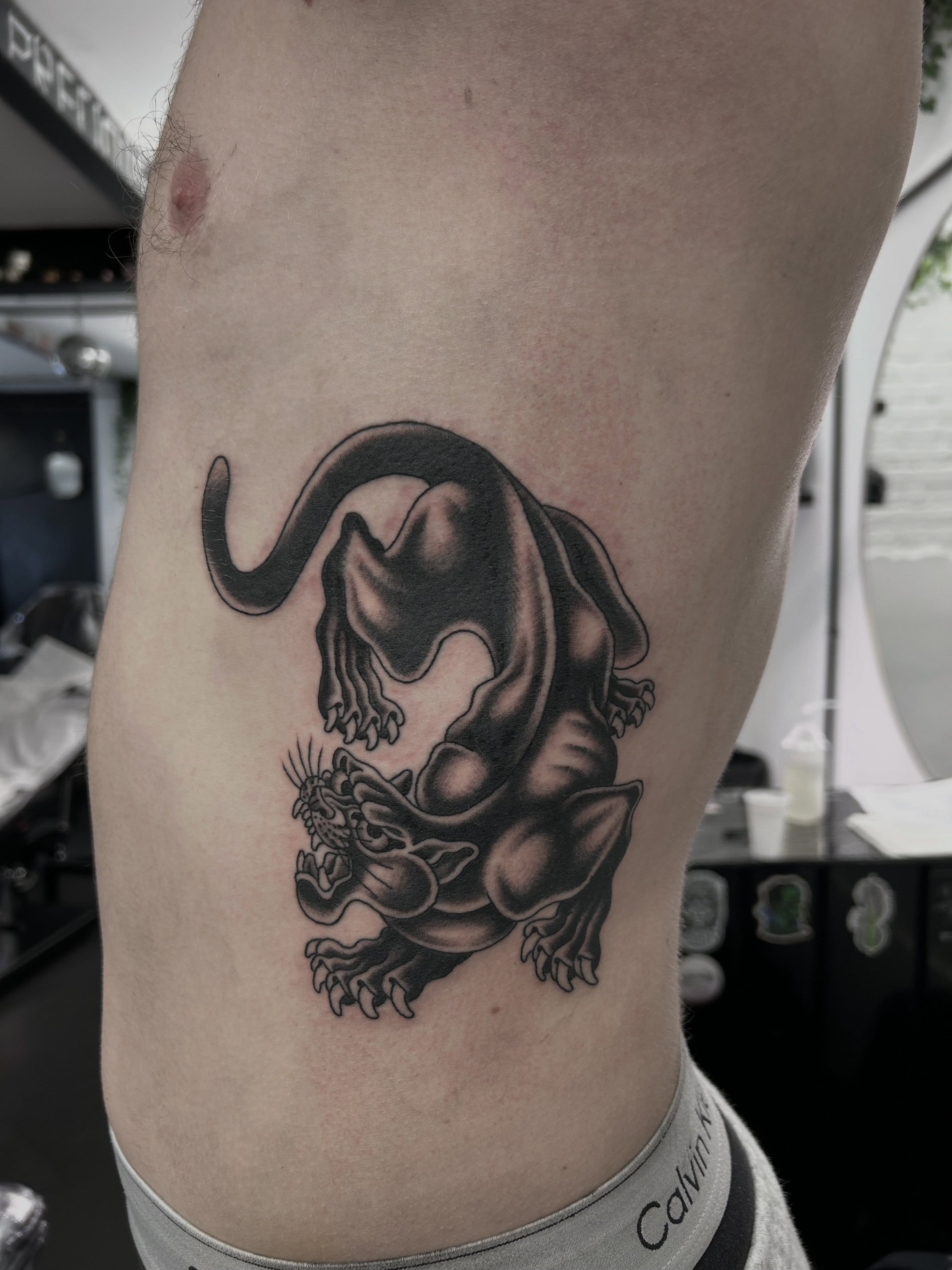 Tattoo by @barneycolestattoo — black_and_grey