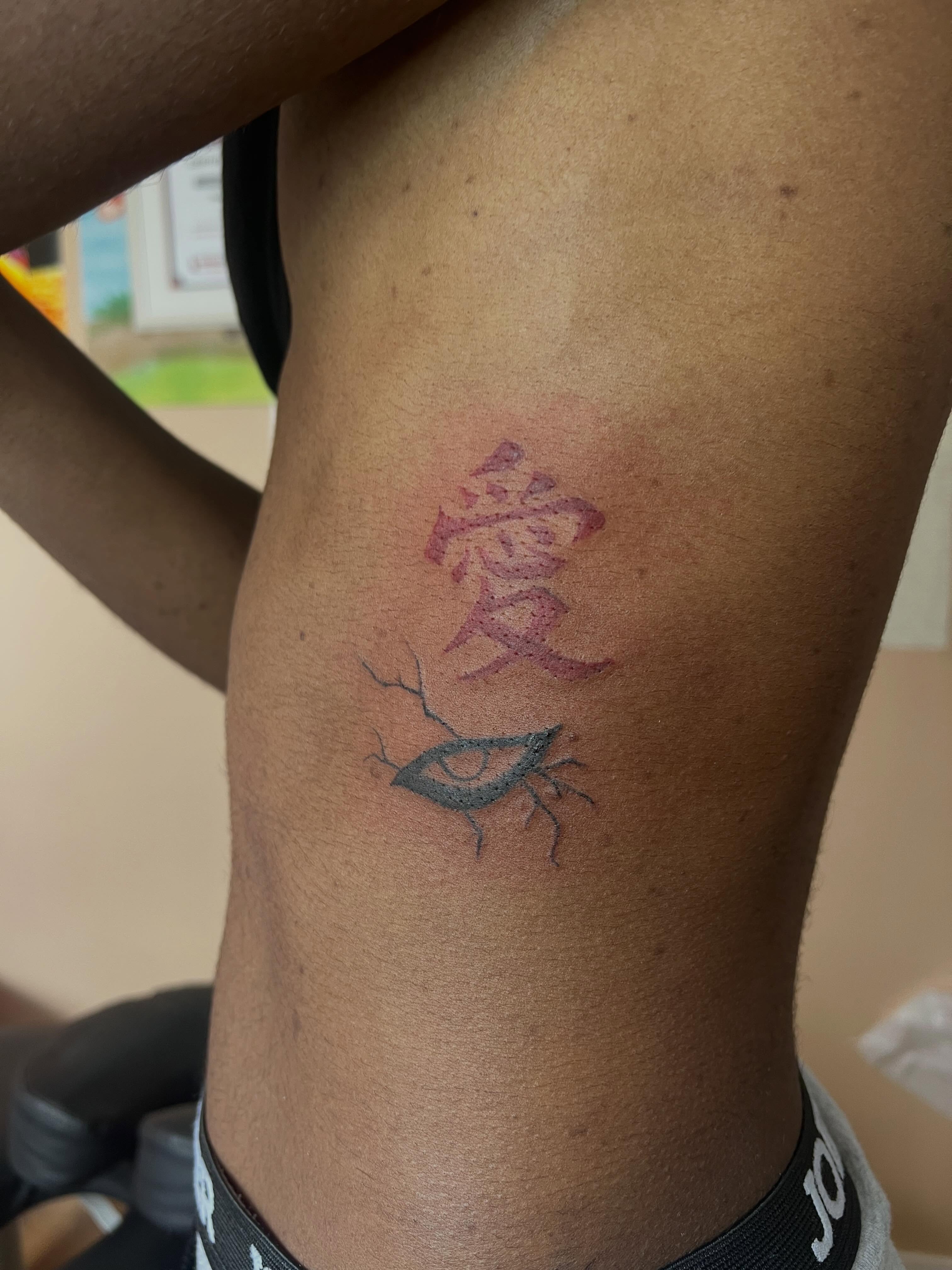 Tattoo by @tattedupbaddies_ — dotwork, realism