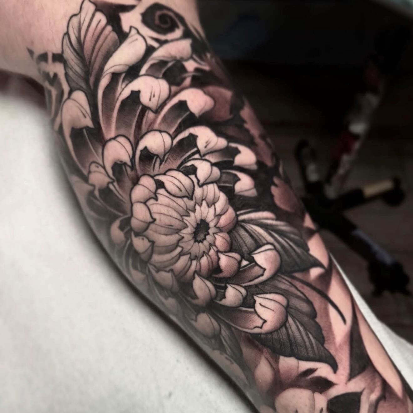Tattoo by @alexrockoff — black_and_grey