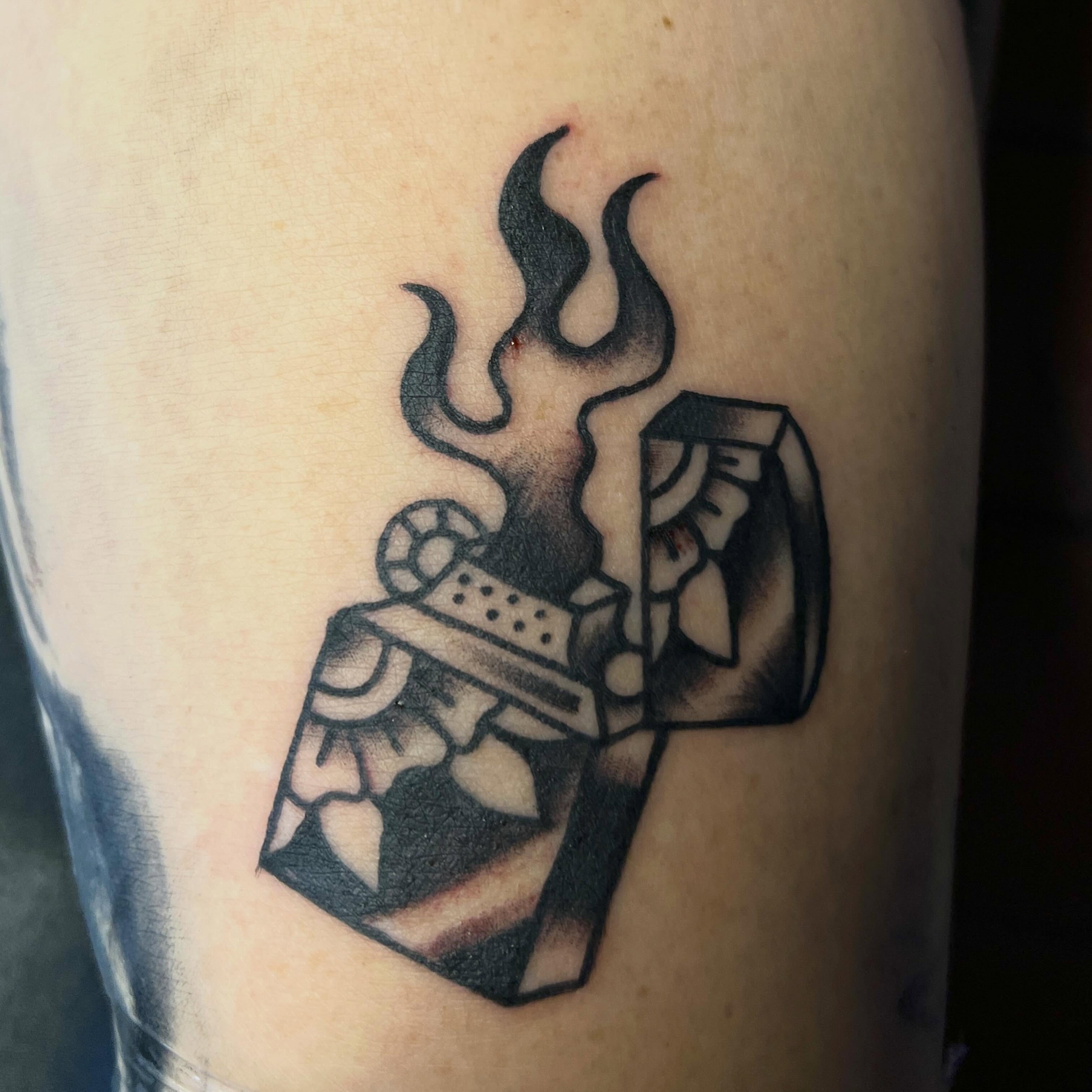 Coffee pot black and grey tattoo on the forearm by Tattoomobile