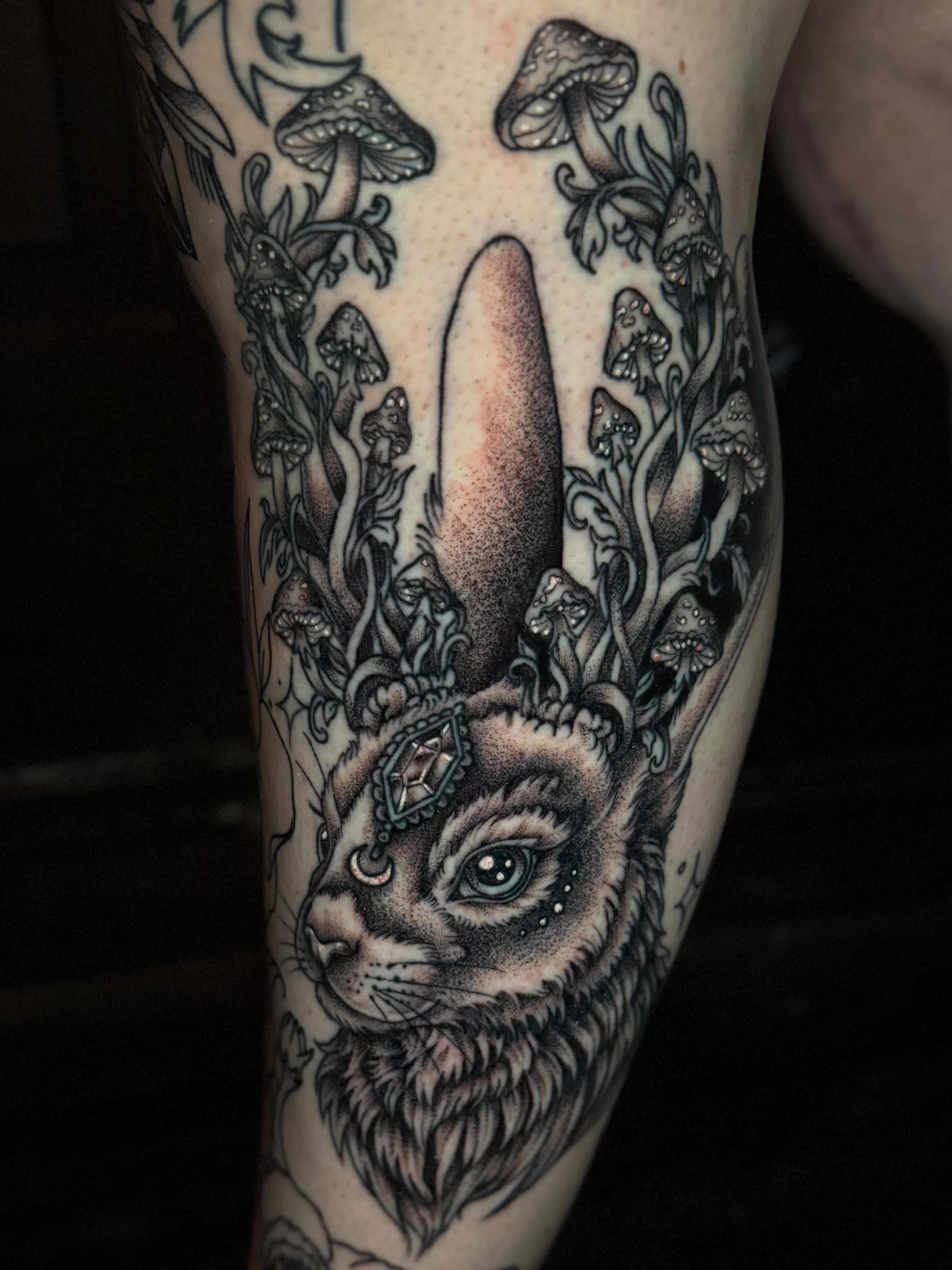 Tattoo by @shelbeaux — black_and_grey, realism