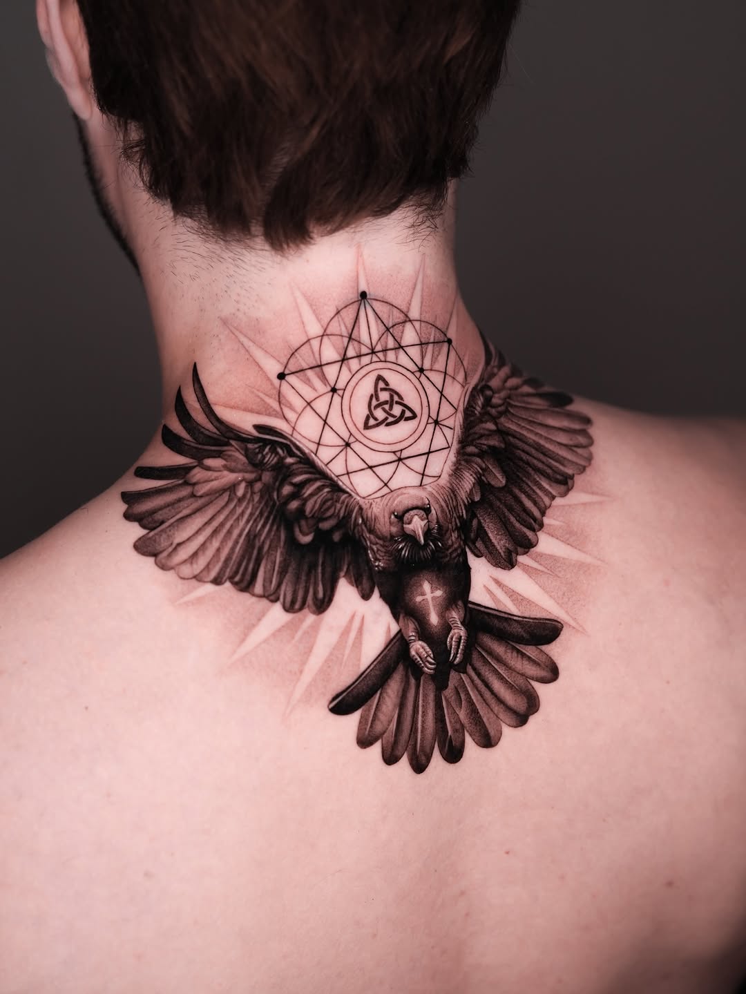 Tattoo by @tattooist_steven — black_and_grey, geometric