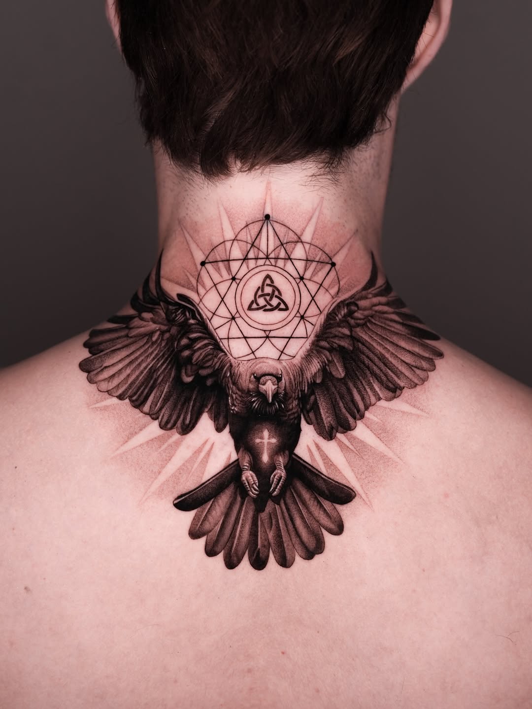 Tattoo by @tattooist_steven — black_and_grey, geometric
