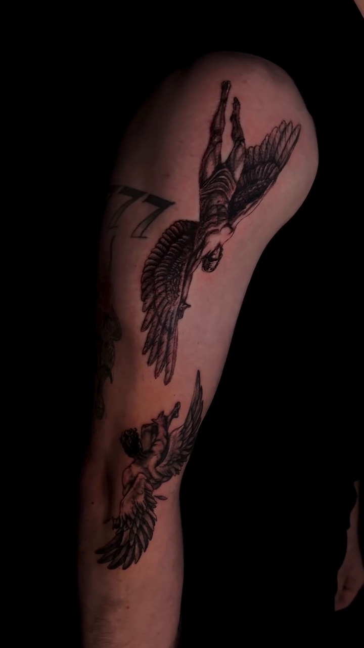 Tattoo by @inkedbyhades — black_and_grey, realism