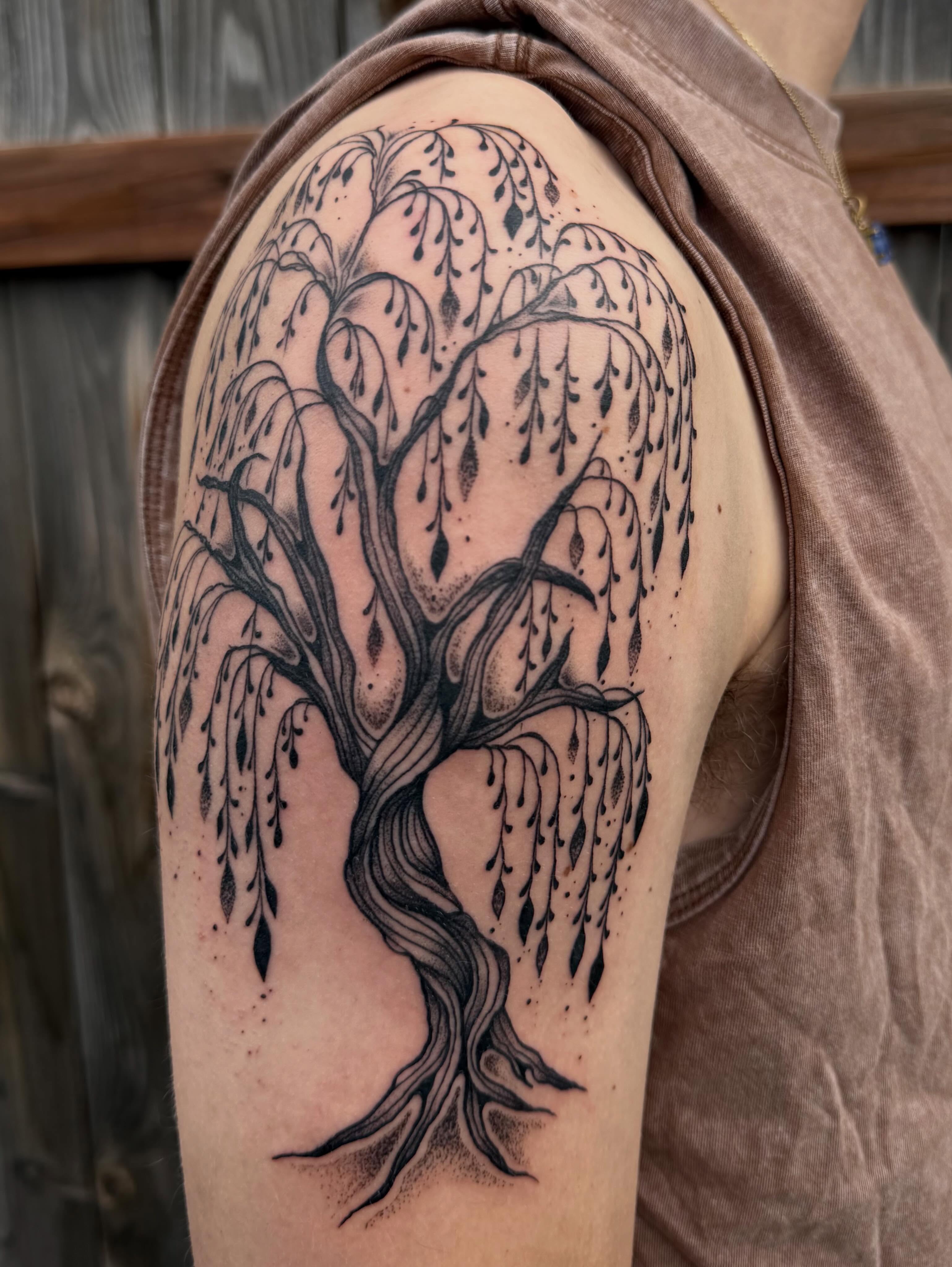 Tattoo by @elliemac.tattoos — dotwork, black_and_grey