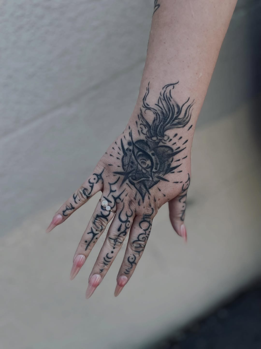 Cyber sigilism tattoo on the hand by Christien Xavier Alba, Salt Lake City, Utah