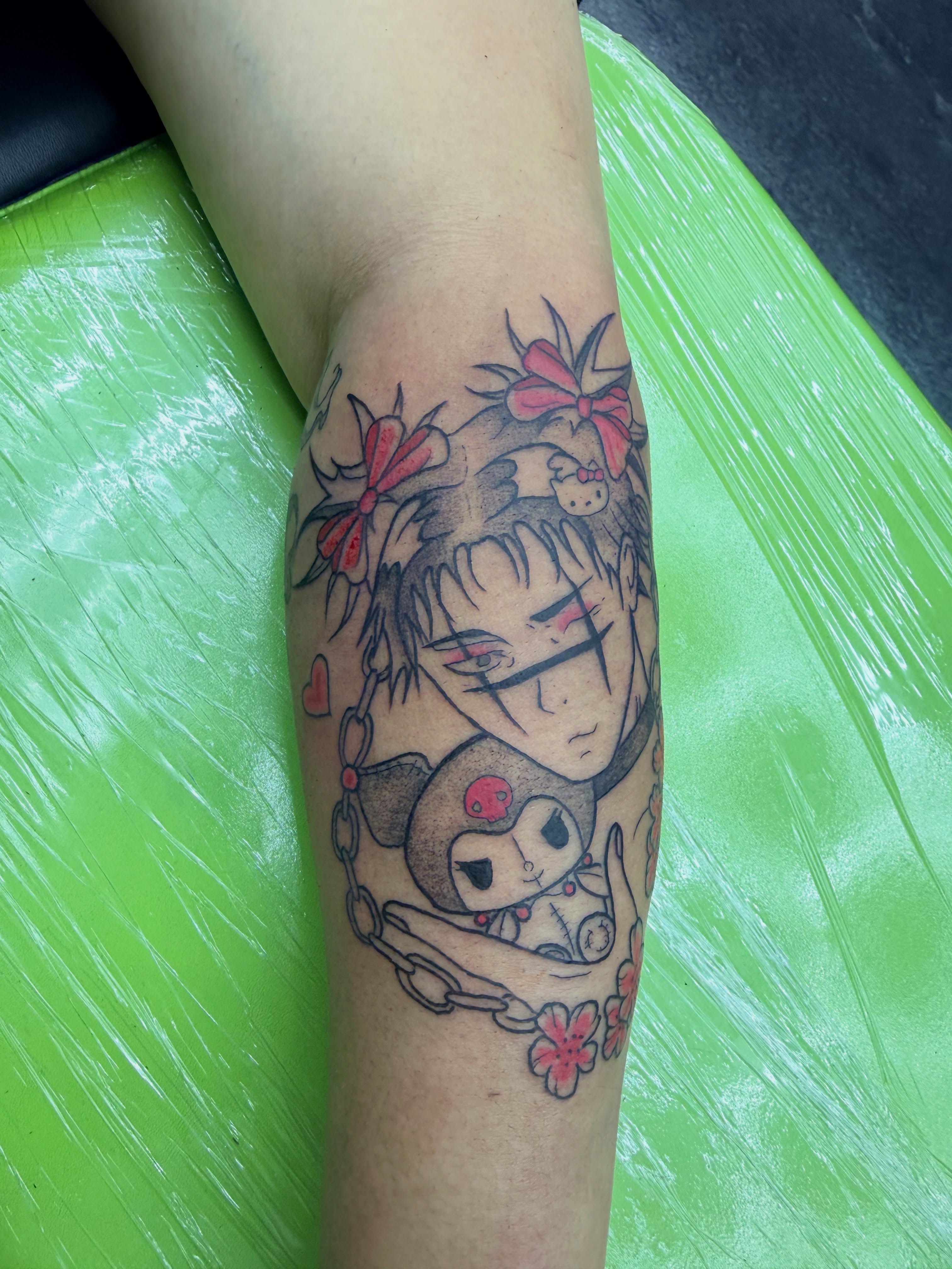 Tattoo by @toots_tattoos β anime, dotwork