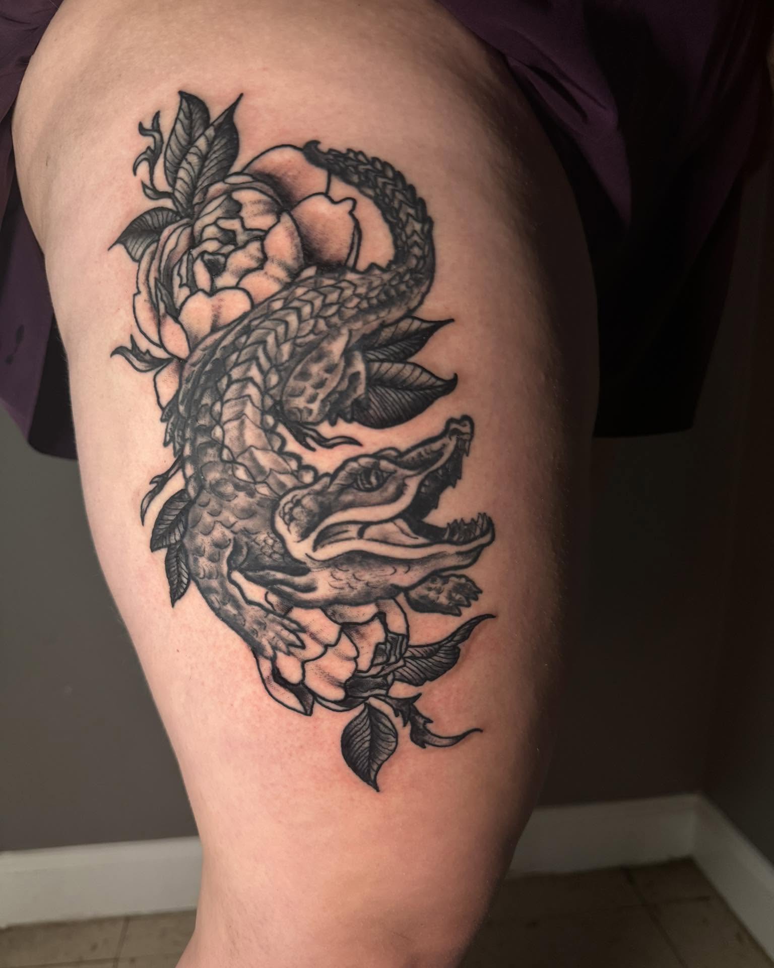 Tattoo by @catfishjimmytattoos — black_and_grey