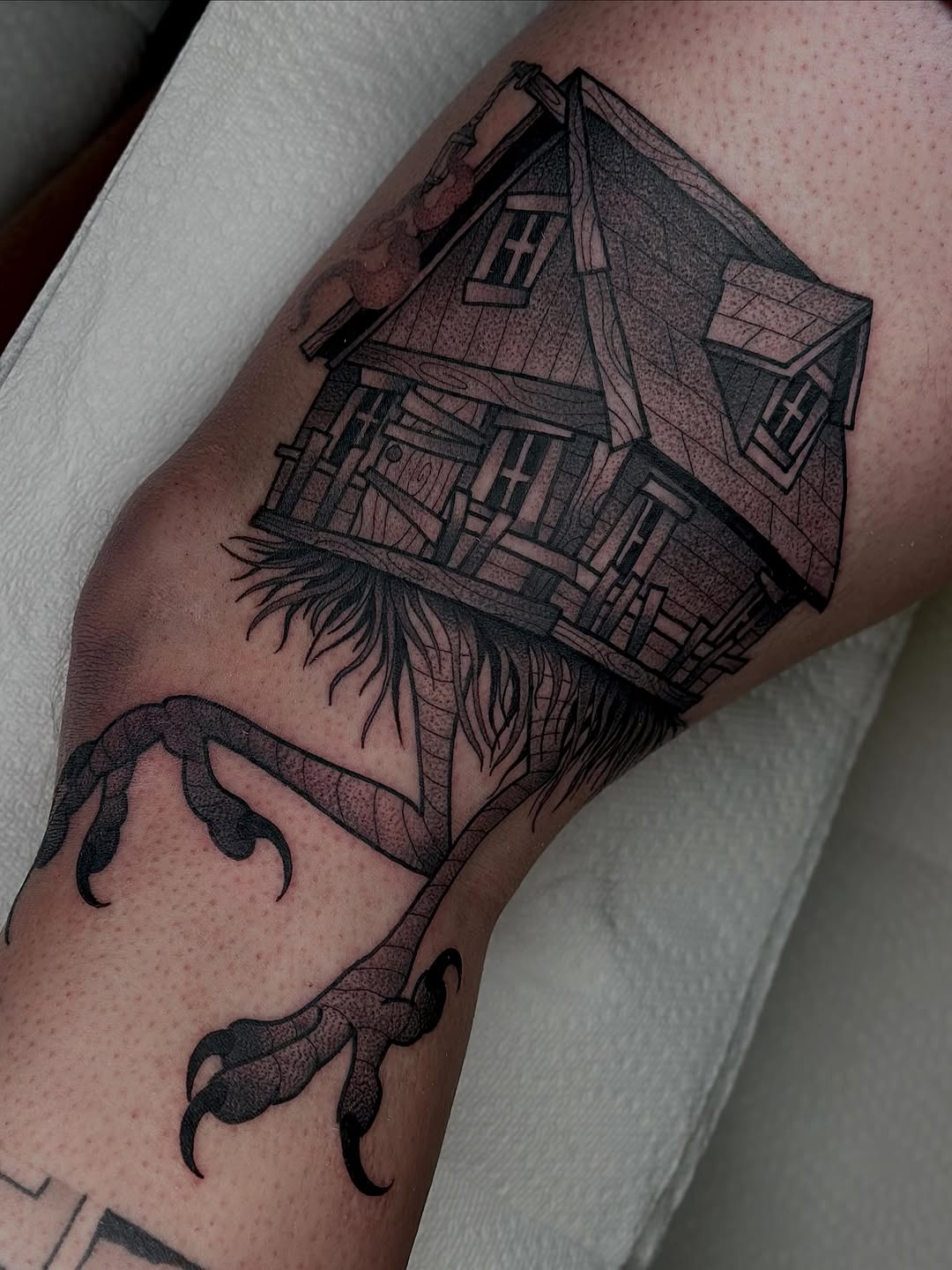 Tattoo by @katiektattoos — black_and_grey, dark_realism