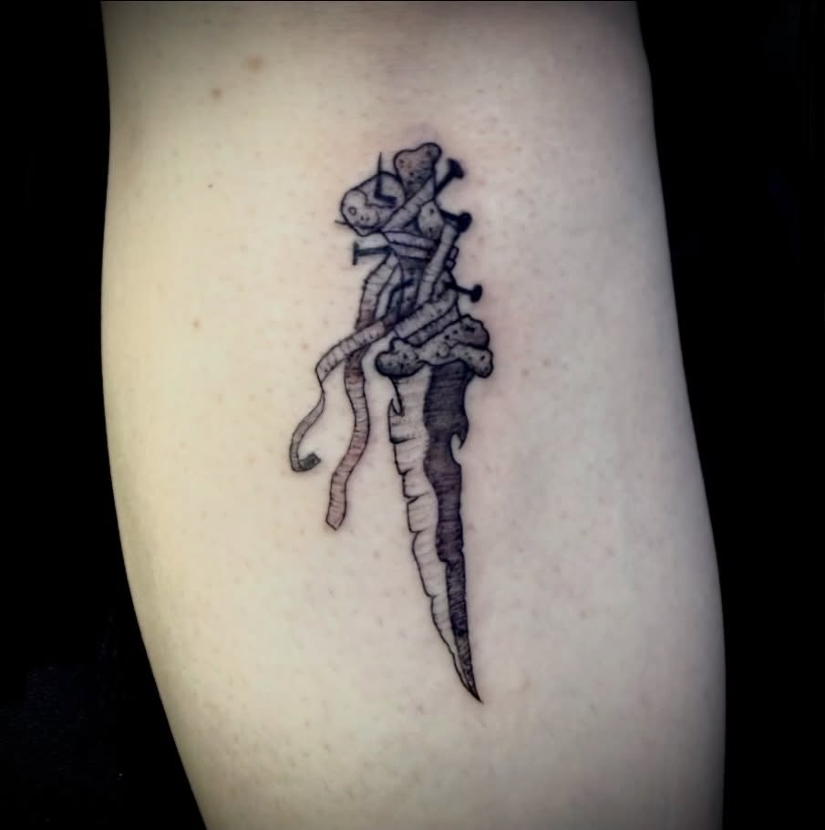 Tattoo by @kgoth_tattoo — black_and_grey