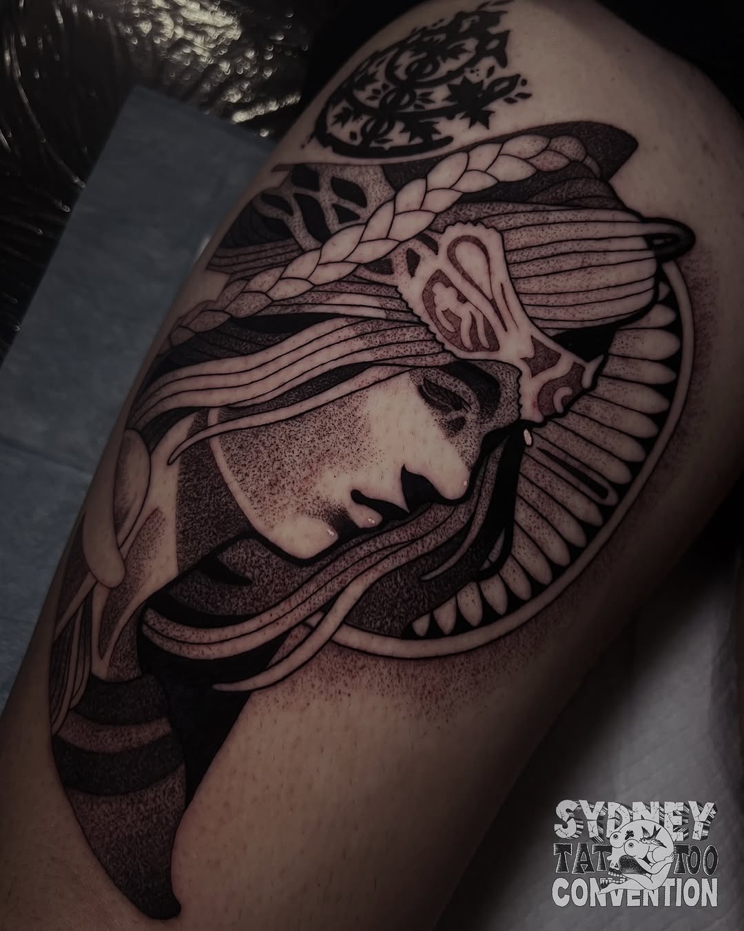 Tattoo by @jett_sonn β dotwork, realism