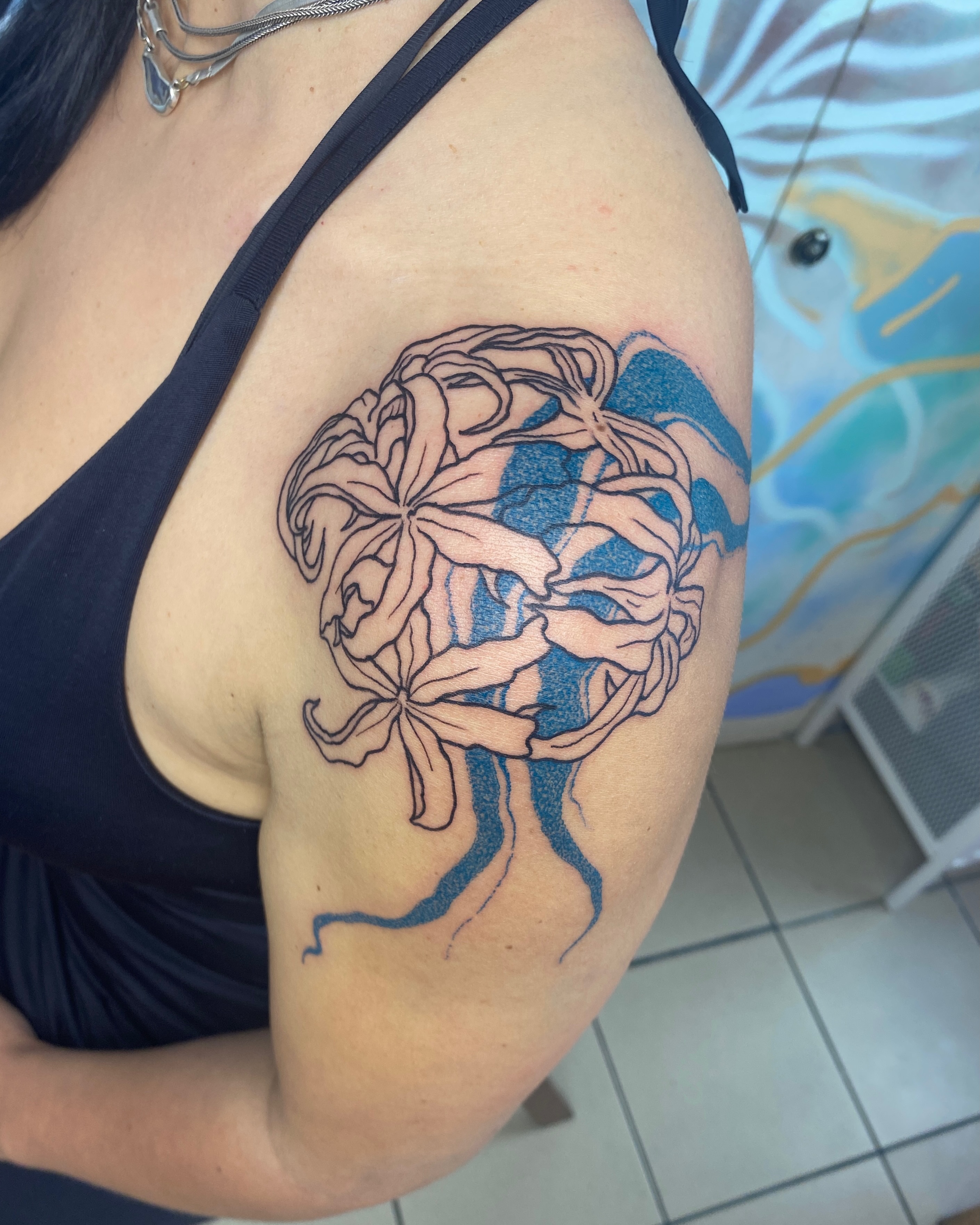 Tattoo by @kyklothymia — black_and_grey
