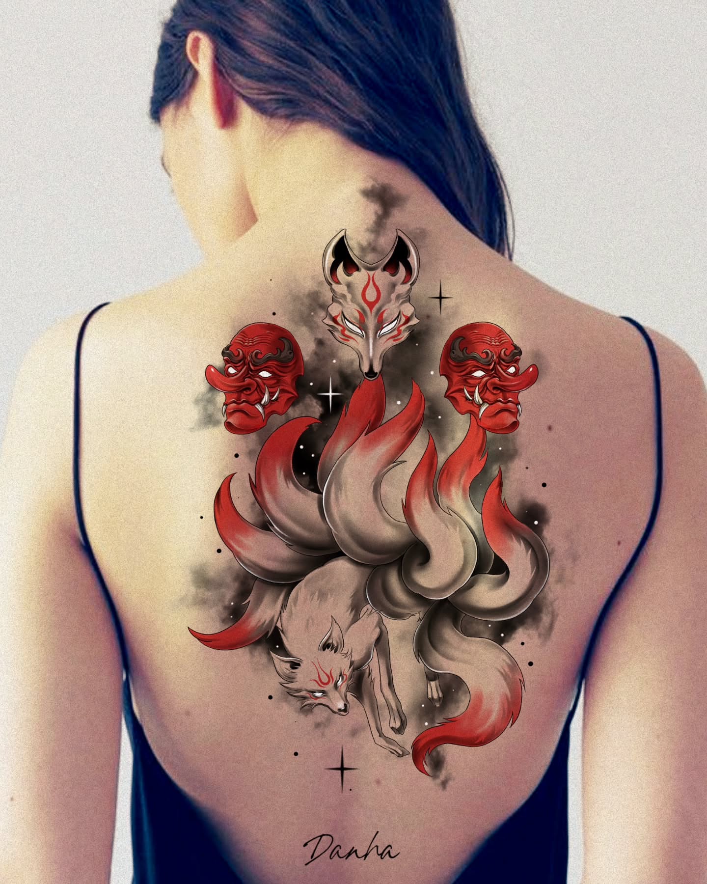 Tattoo by @tattooist_danha โ dotwork, japanese_irezumi