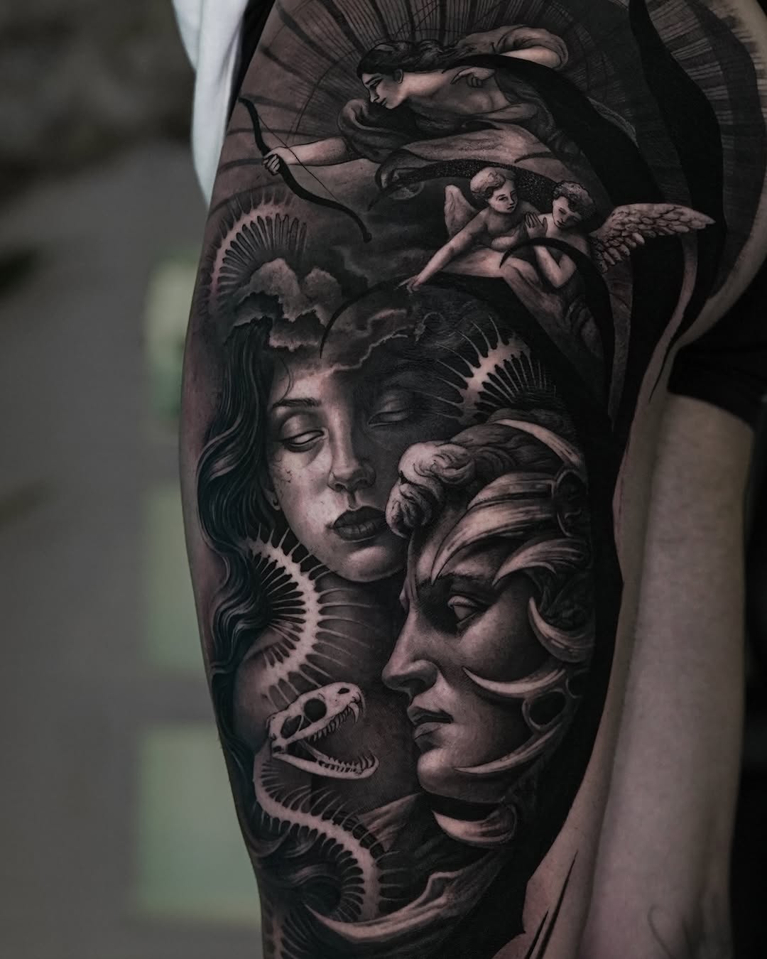 Tattoo by @saranieto_ — black_and_grey, realism