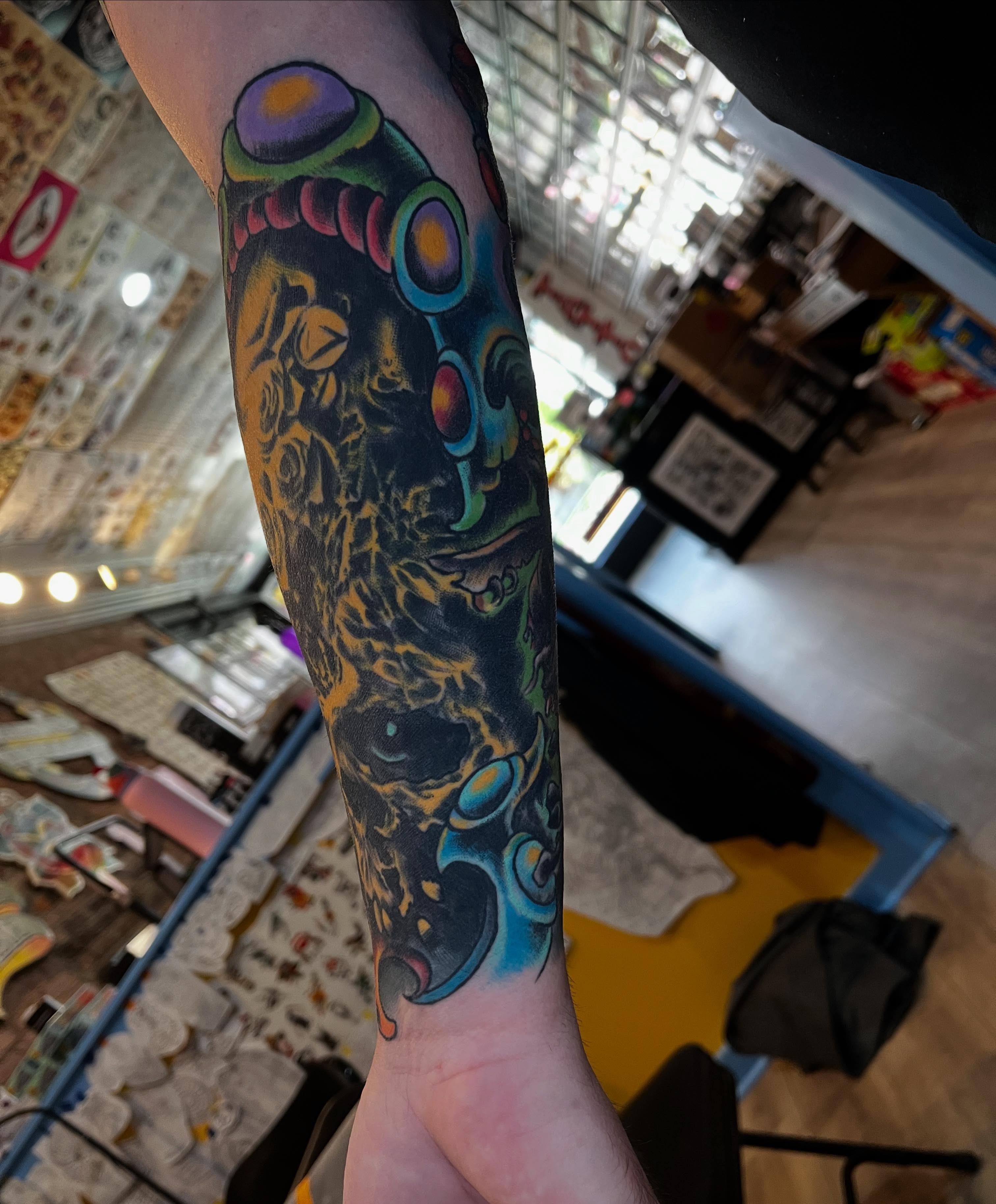 Tattoo by @jesse_fraser — american_traditional, dotwork