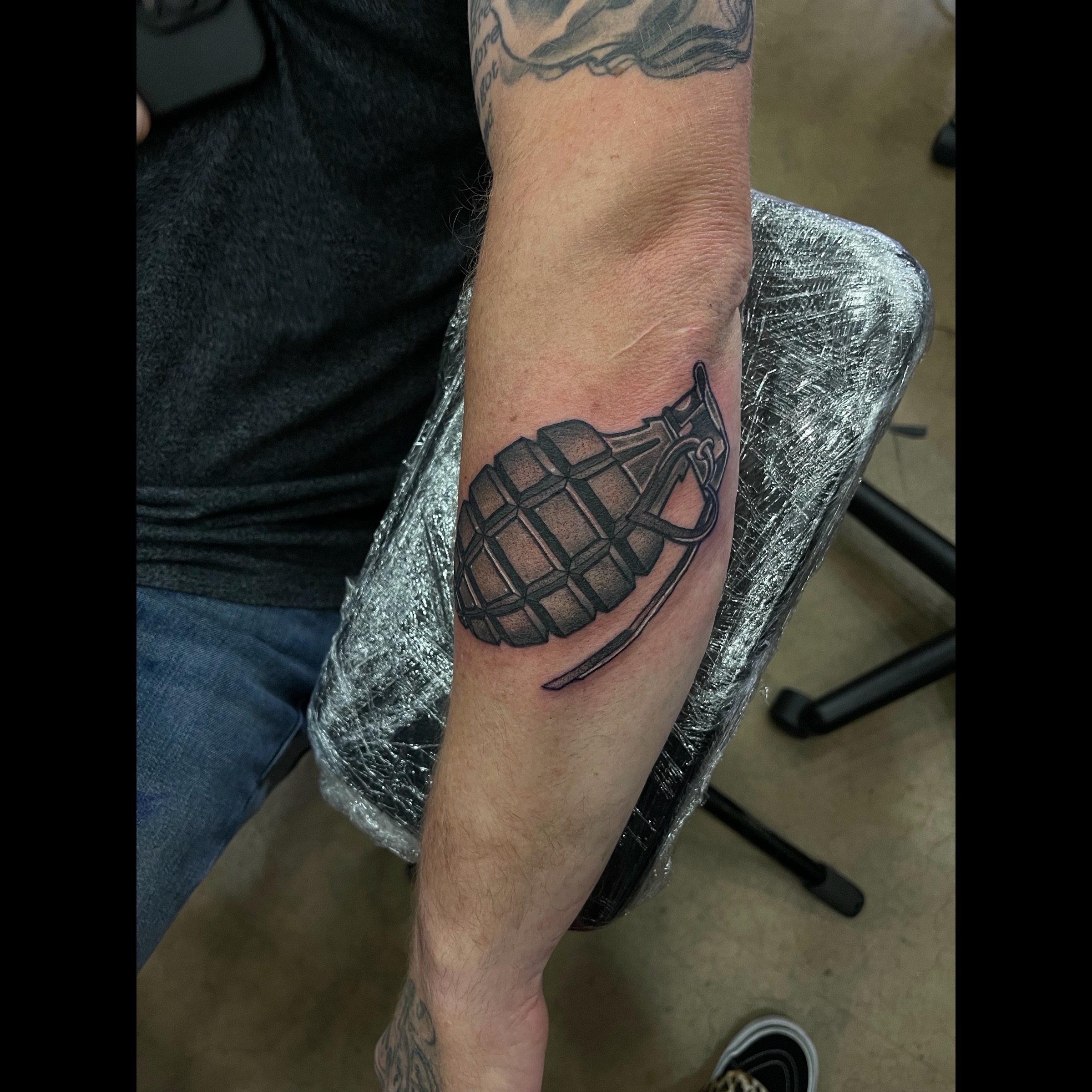 Tattoo by @itsmikachutattoos — black_and_grey