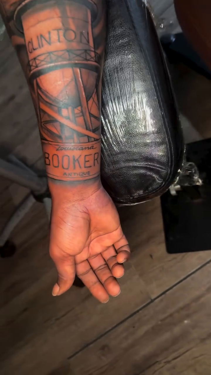 Tattoo by @_artbyjared — lettering_script, black_and_grey