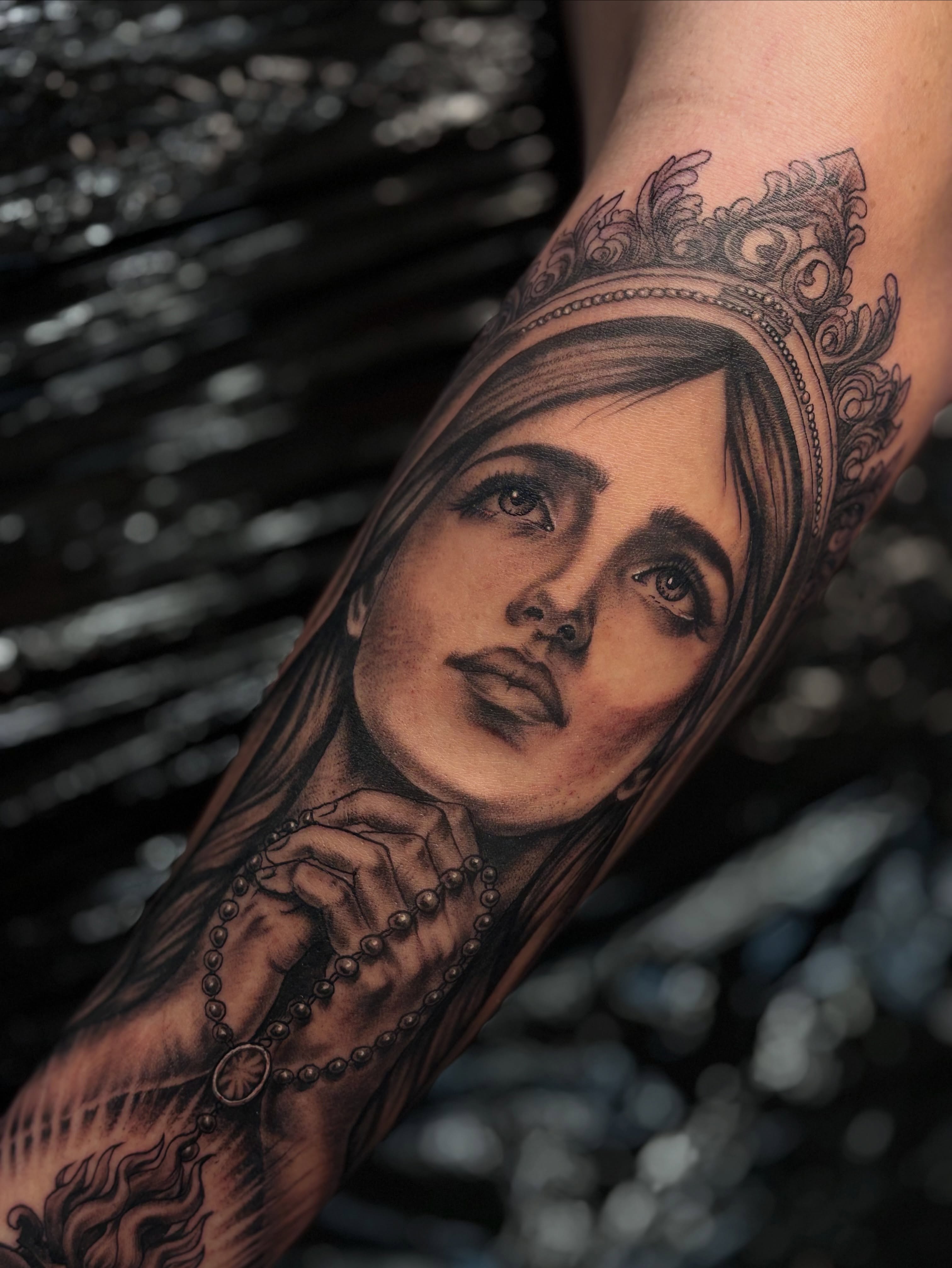Tattoo by @blessedbychapo — realism, black_and_grey