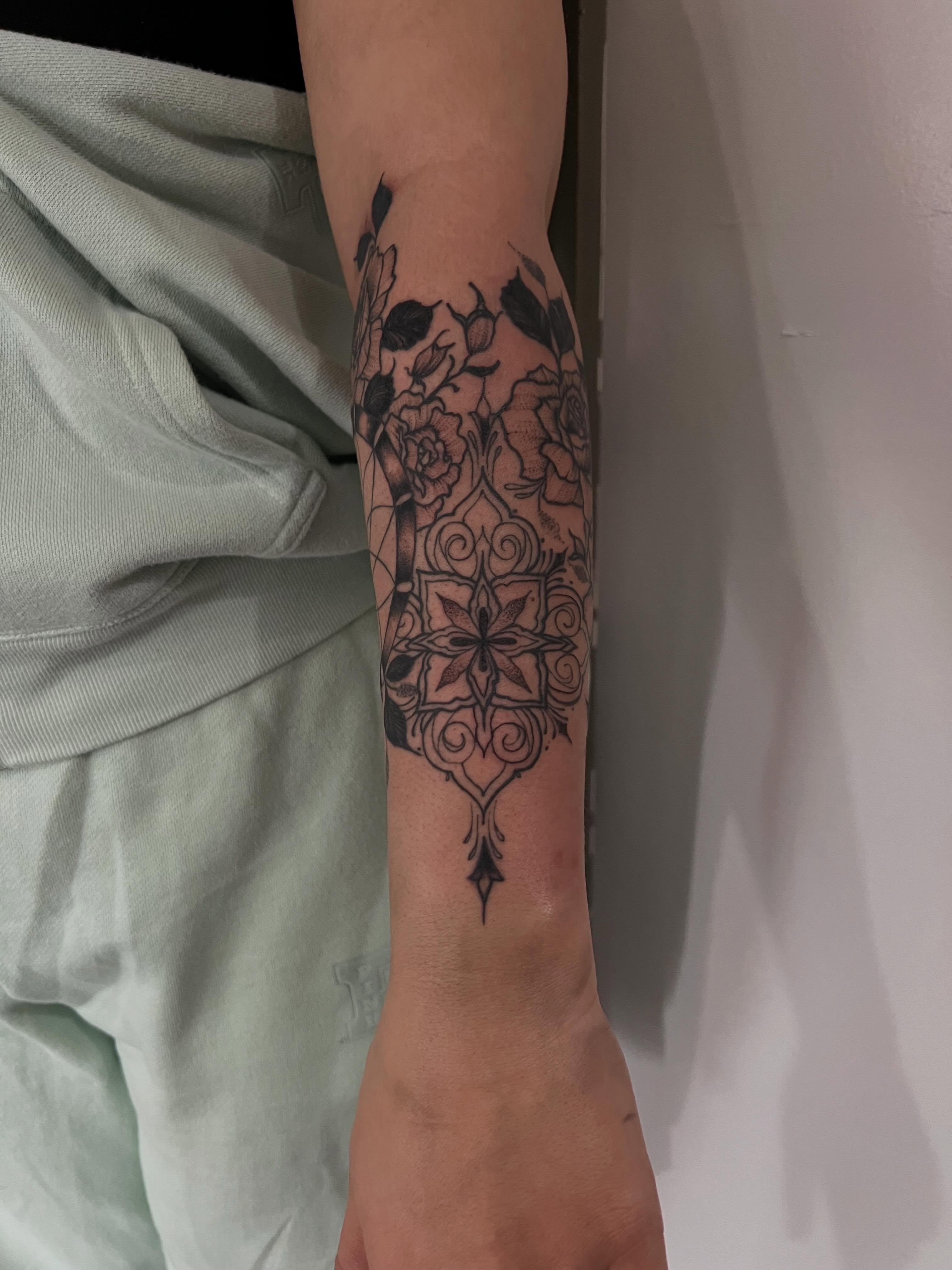Tattoo by @natasha.p.tattoos — black_and_grey, ornamental