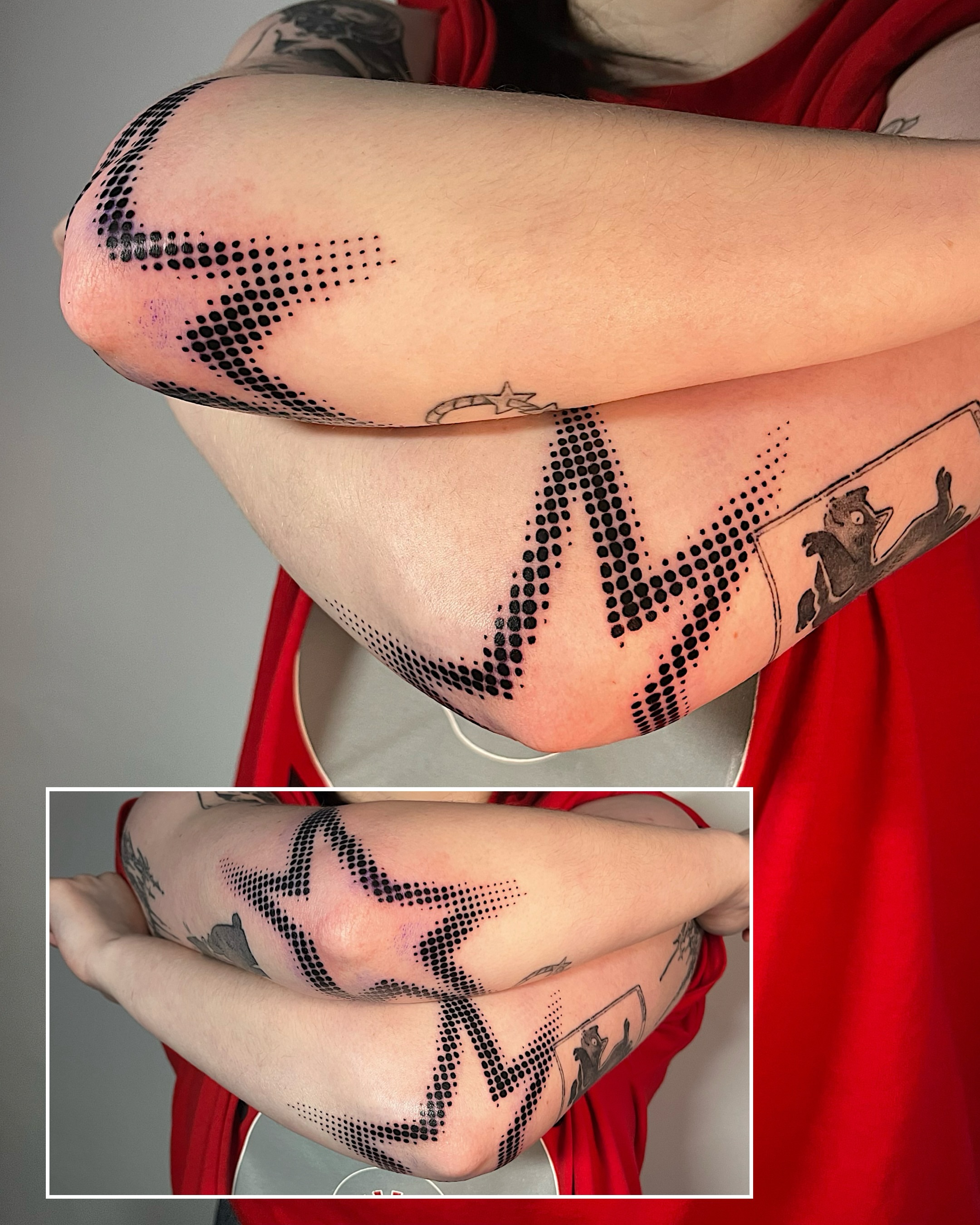 Dotwork pattern dotwork tattoo on the forearm by Azucena