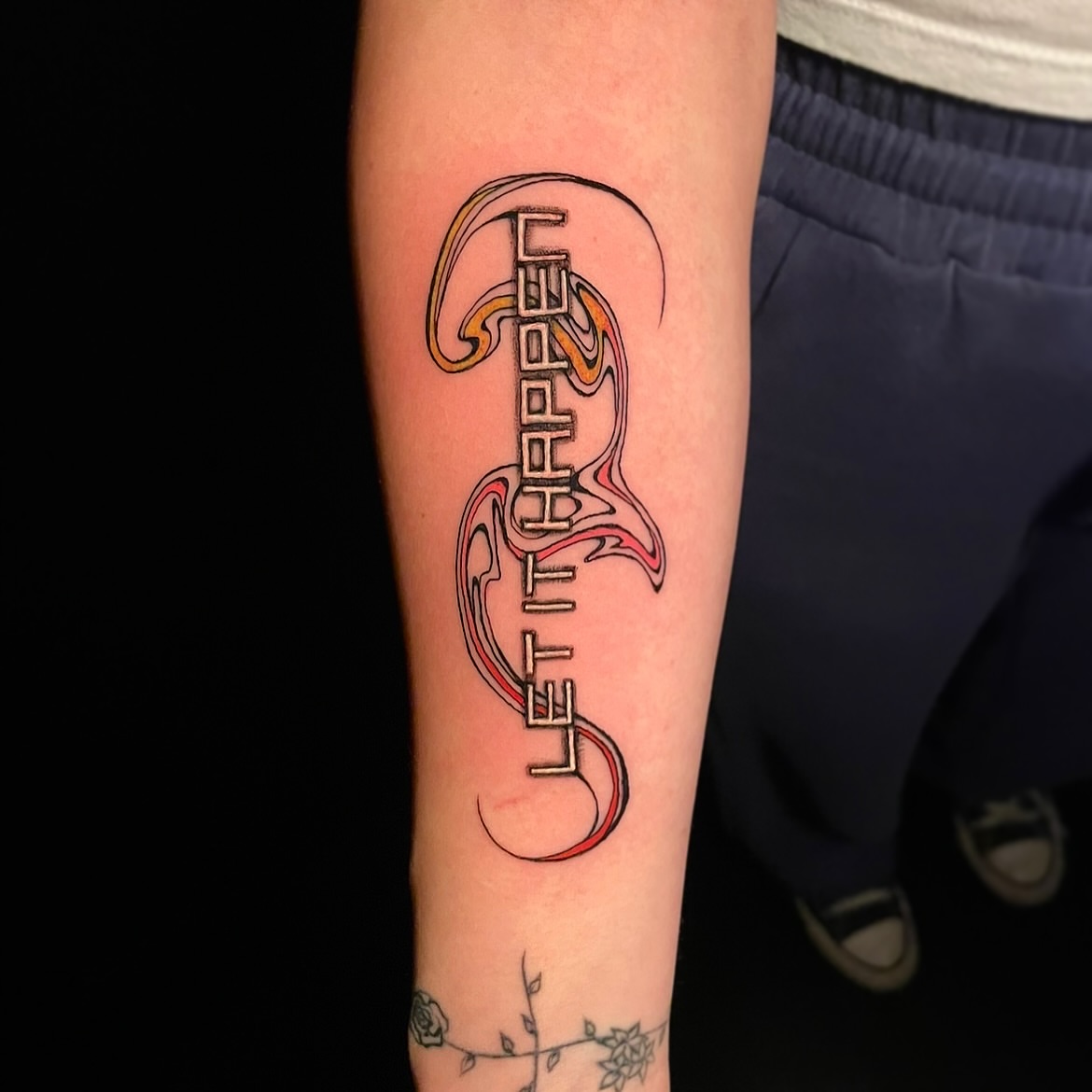 Let it happen lettering script tattoo on the forearm by 𝕲𝖗𝖆𝖈𝖊 🥀 ᴛᴀᴛᴛᴏᴏ
