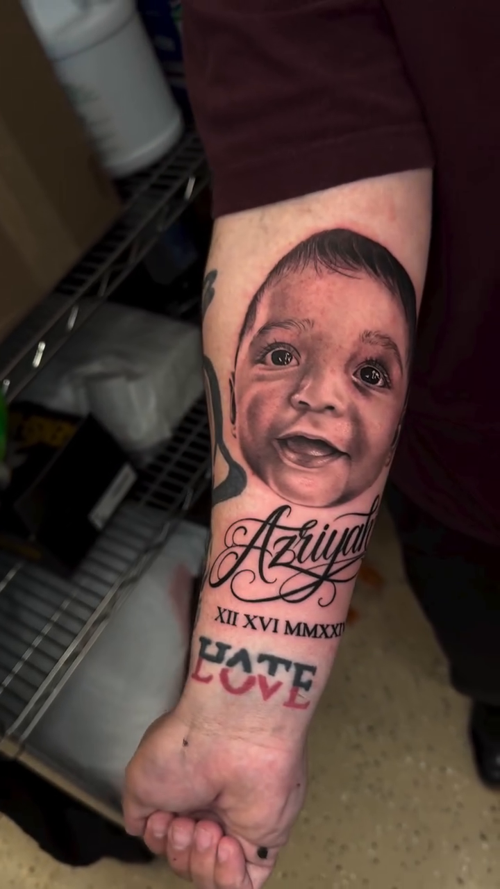 Tattoo by @ianchance.tattoos — realism, lettering_script