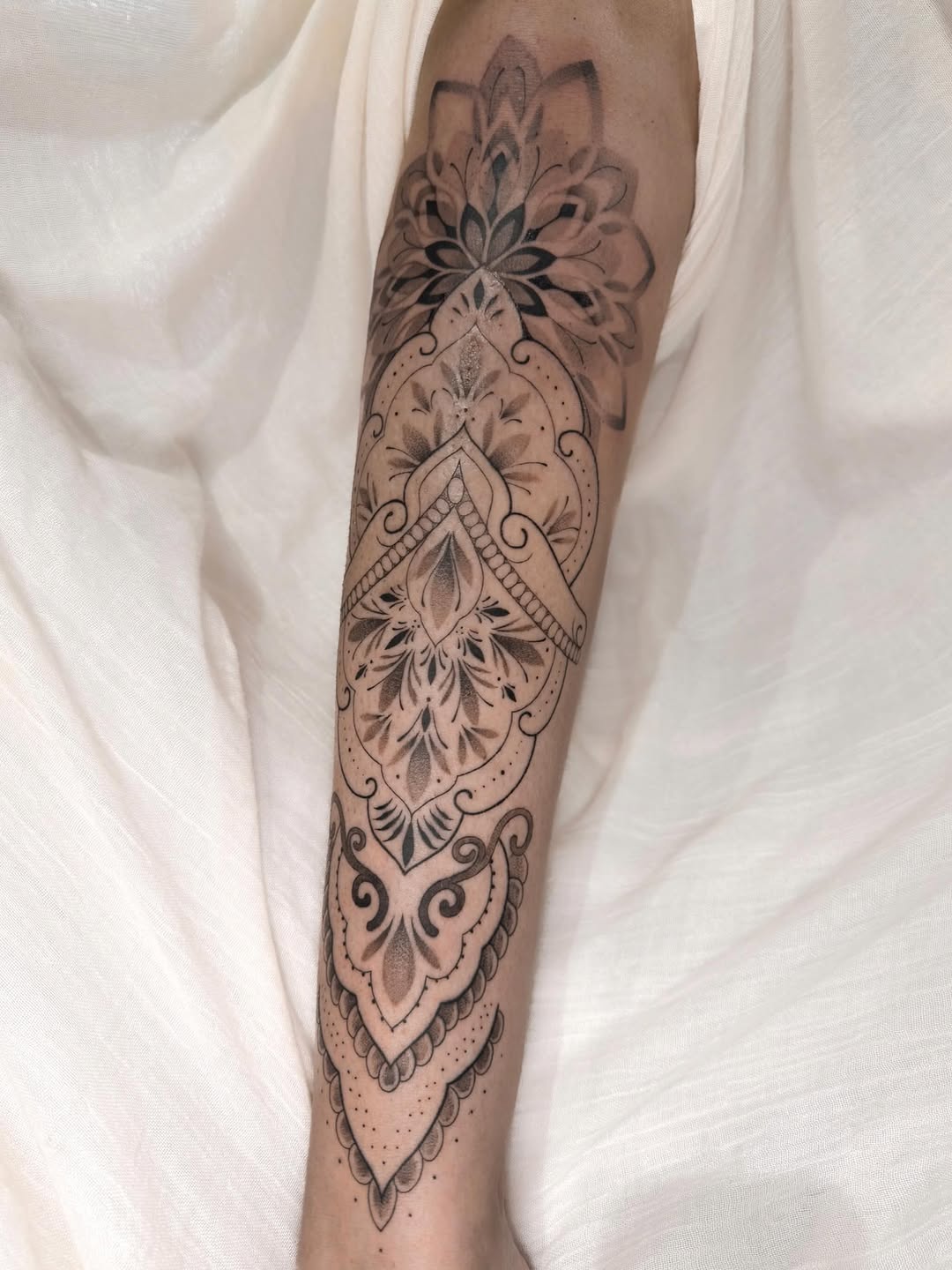 Tattoo by @chloeflynntattoos — ornamental, dotwork