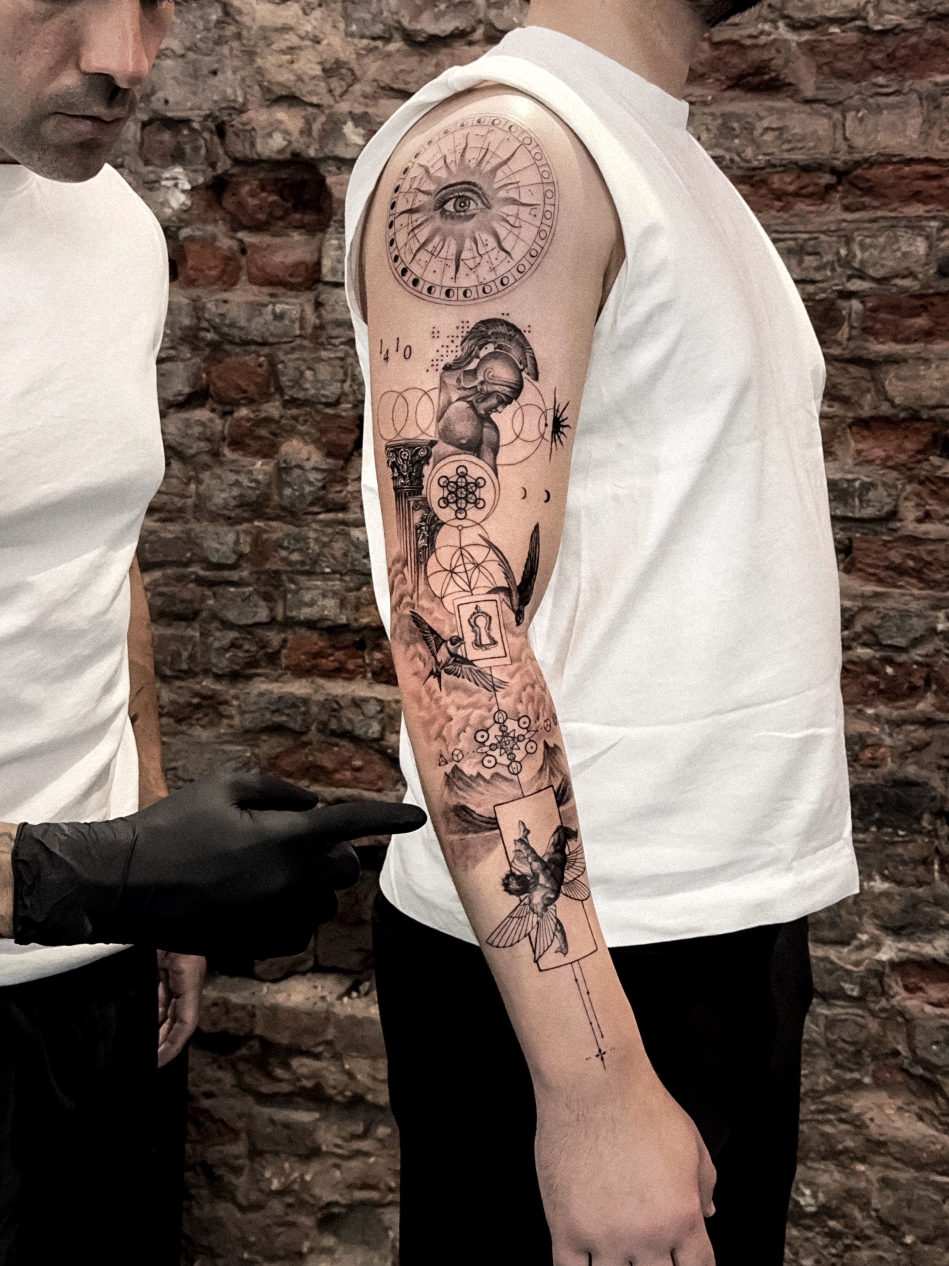 Tattoo by @dannyptattoos — black_and_grey, geometric