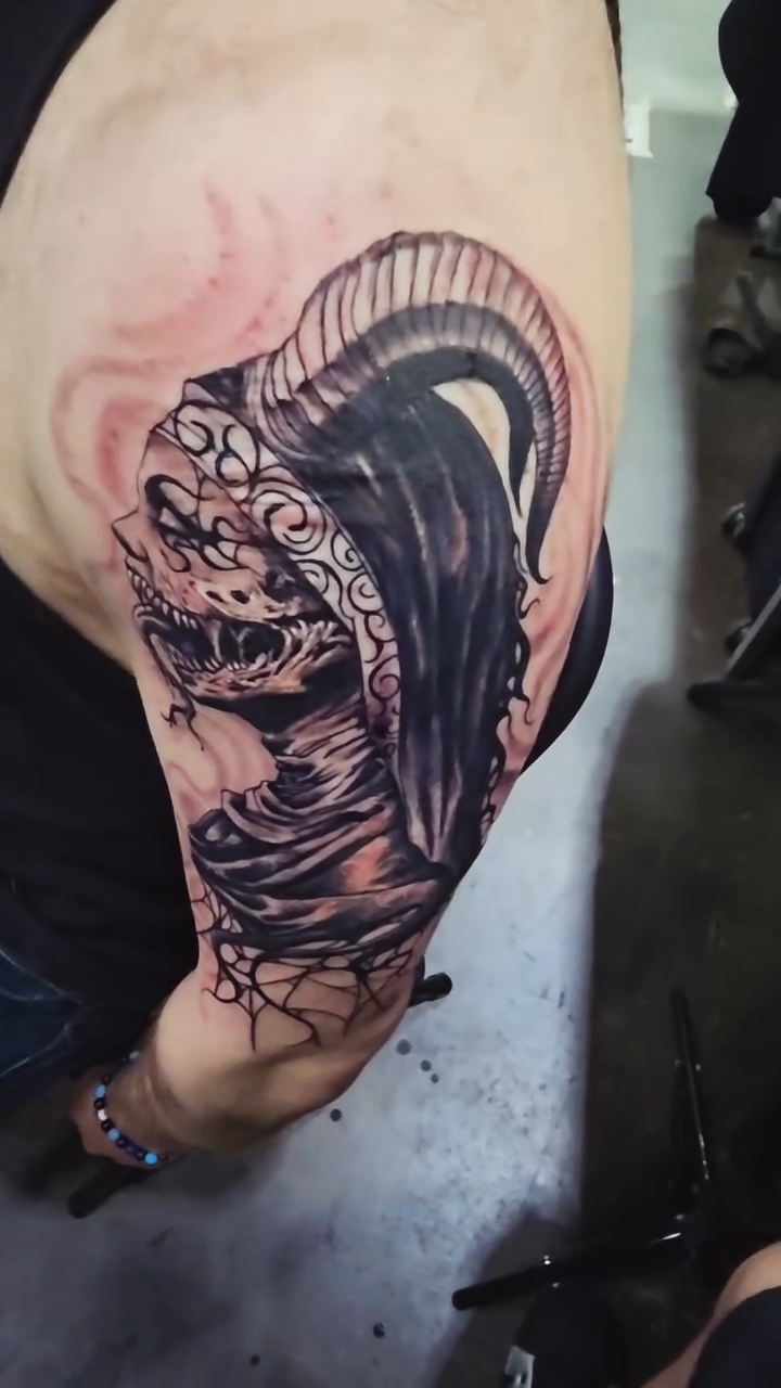 Tattoo by @sarck_hardlifestyle β dark_realism, black_and_grey