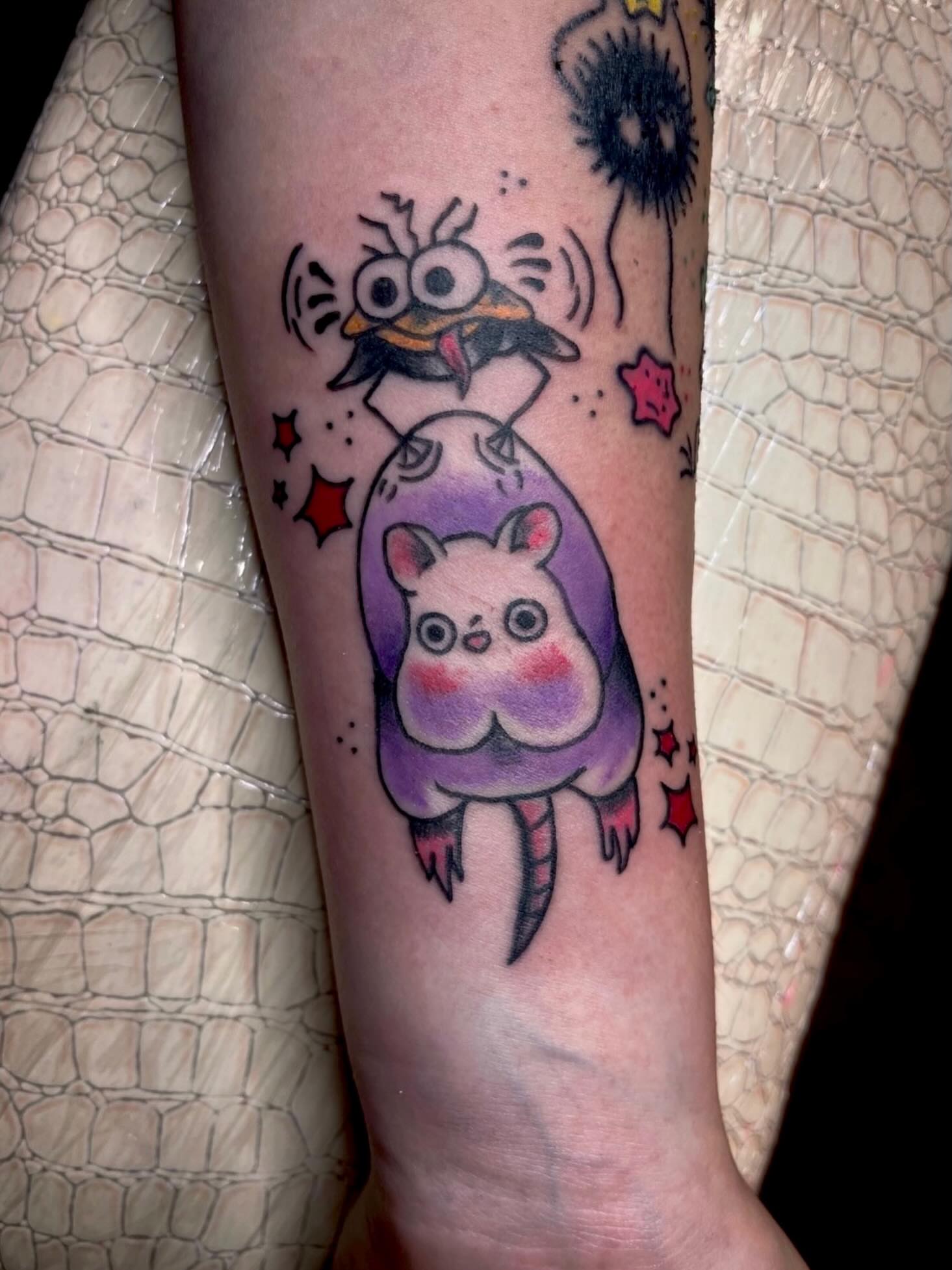 Tattoo by @mia_tatilla — dotwork, anime