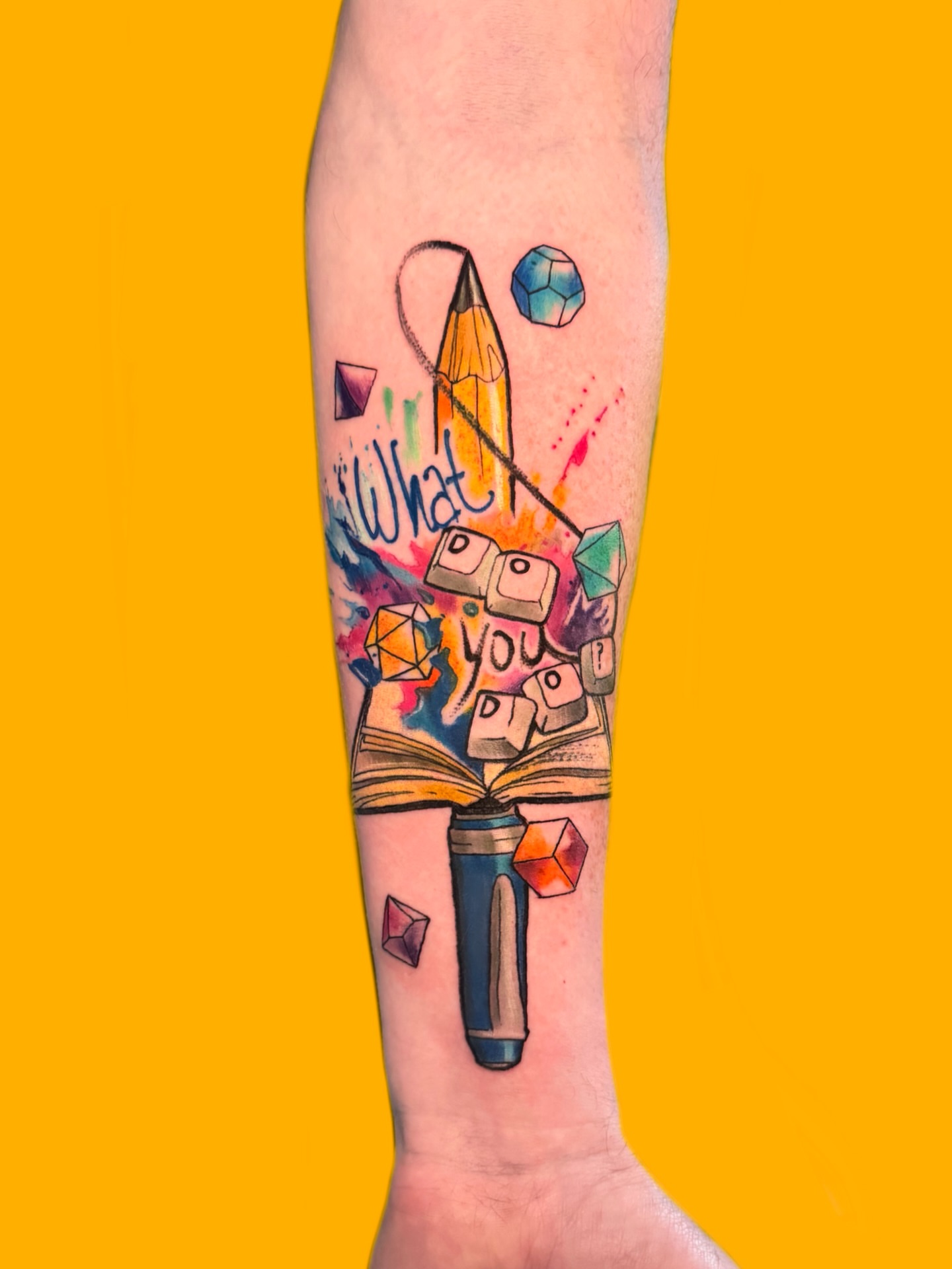 Tattoo by @graphicward — watercolor, geometric
