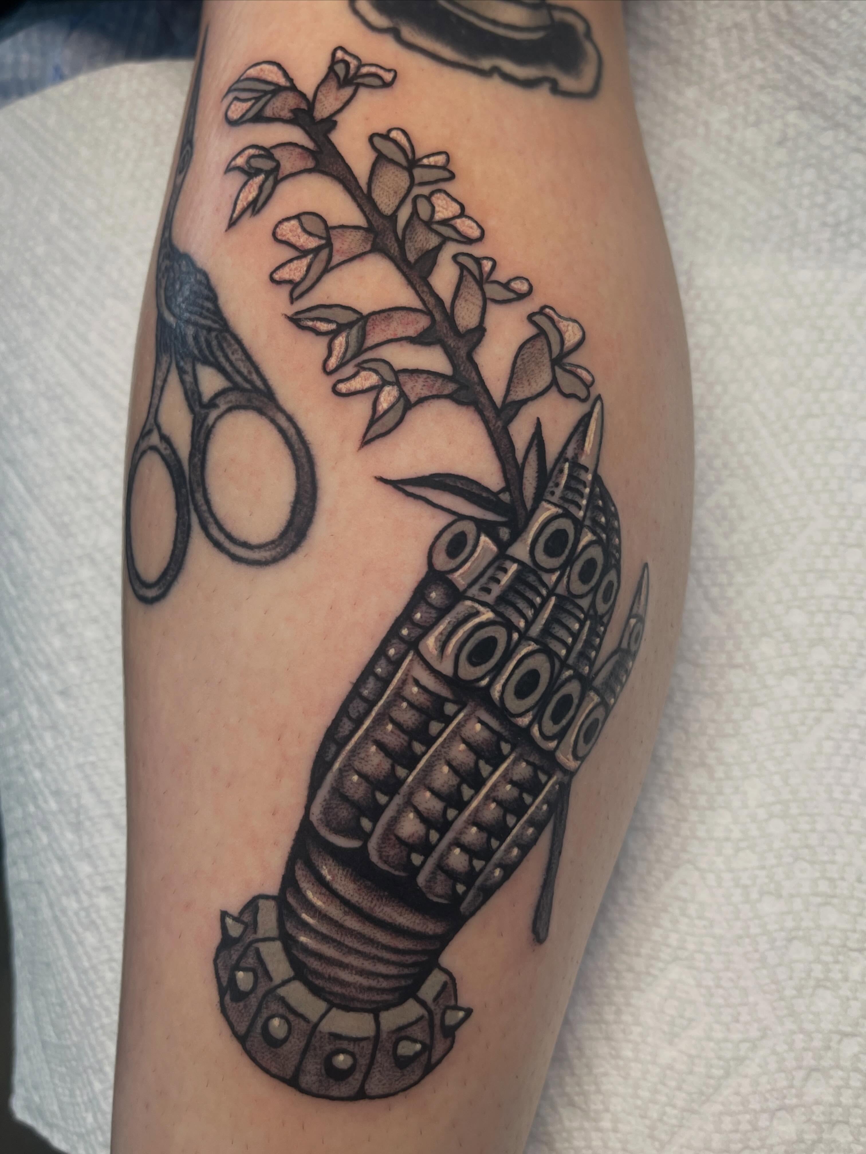 Tattoo by @kylemcmeanstattoos — black_and_grey, geometric