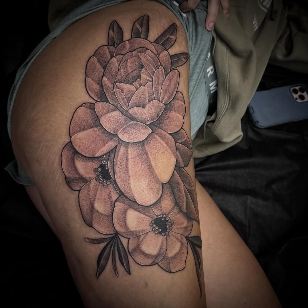Tattoo by @matthattaway β black_and_grey, dotwork