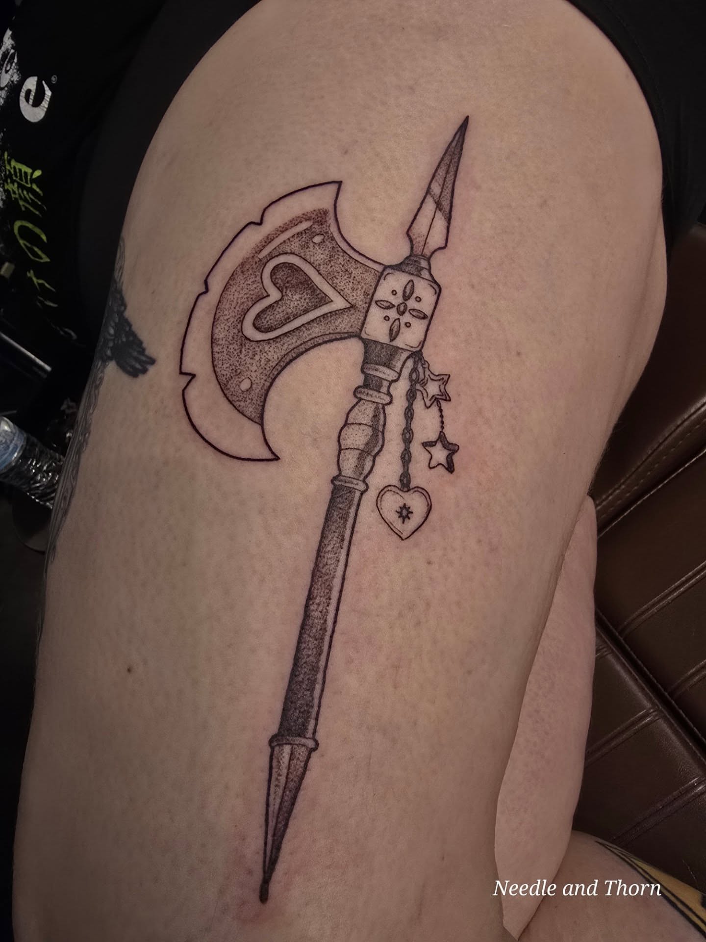Tattoo by @needleandthorntattoo — black_and_grey
