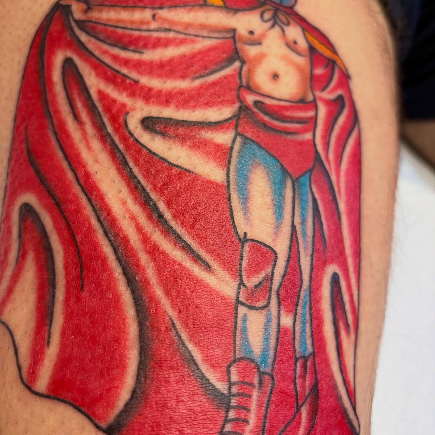 Flame neo-traditional tattoo on the forearm by ❁ Tat2friend ❁