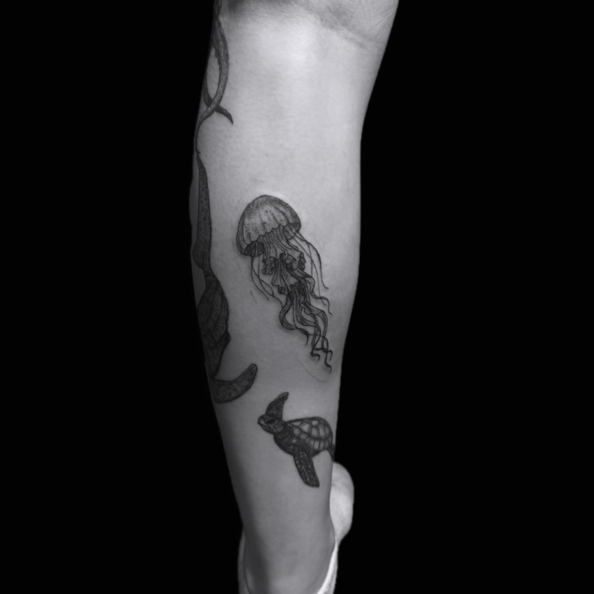 Tattoo by @tiff_for_tatts — black_and_grey