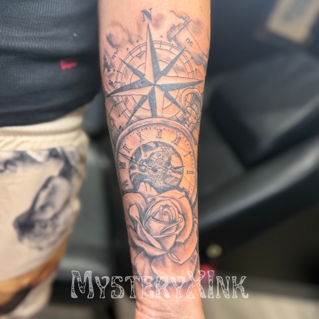 Tattoo by @mysteryxink — black_and_grey, realism